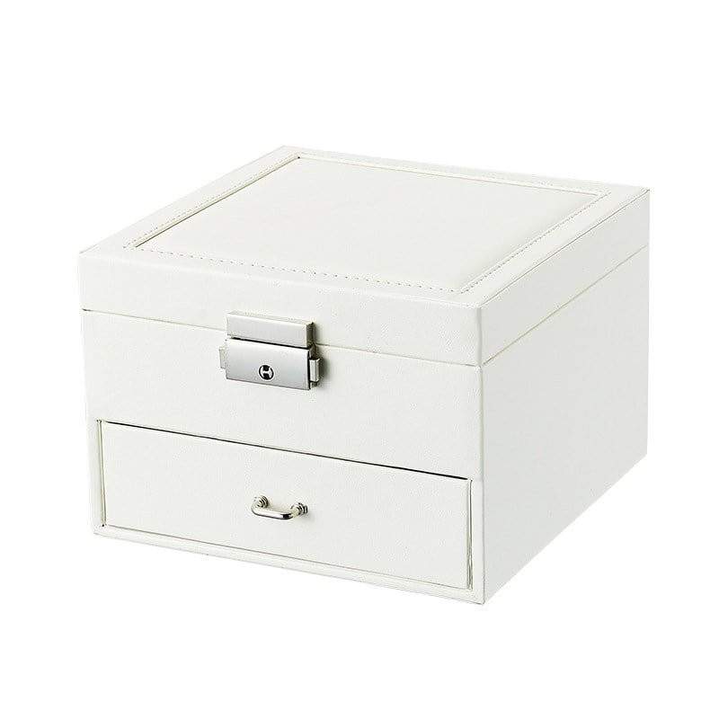 Lockable Jewelry Box 16 x 16 cm White eStore