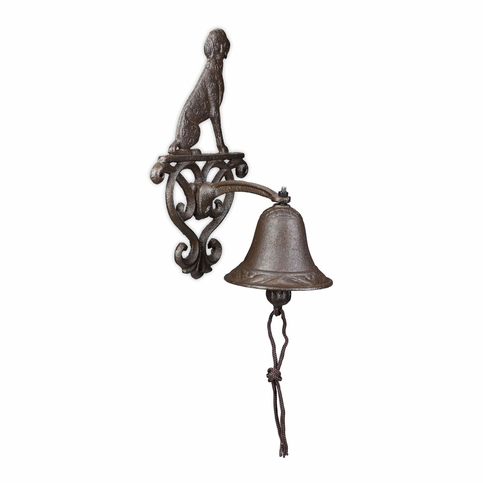 Støbejernsdørklokke med hund