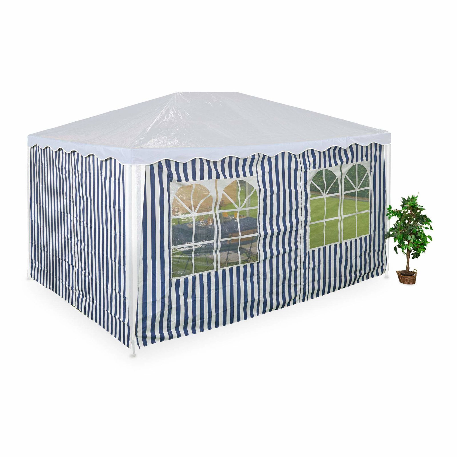 Pavillon-stribede sidepaneler - sæt med 2