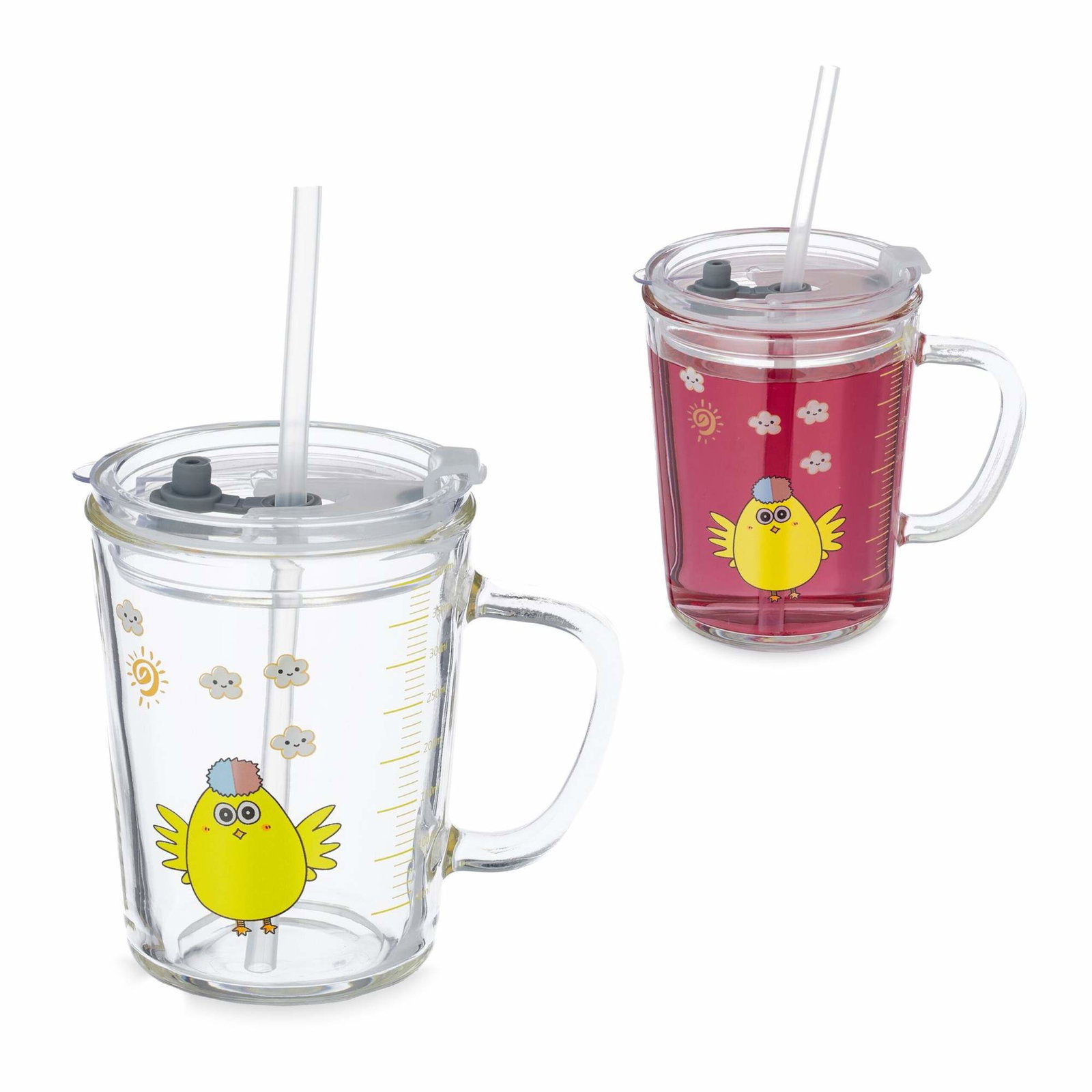 set med 2 barnglas med kycklingmotiv | Hem & Hobby - Hem & Hushåll - Kök - Servering - Muggar | Pryloteket
