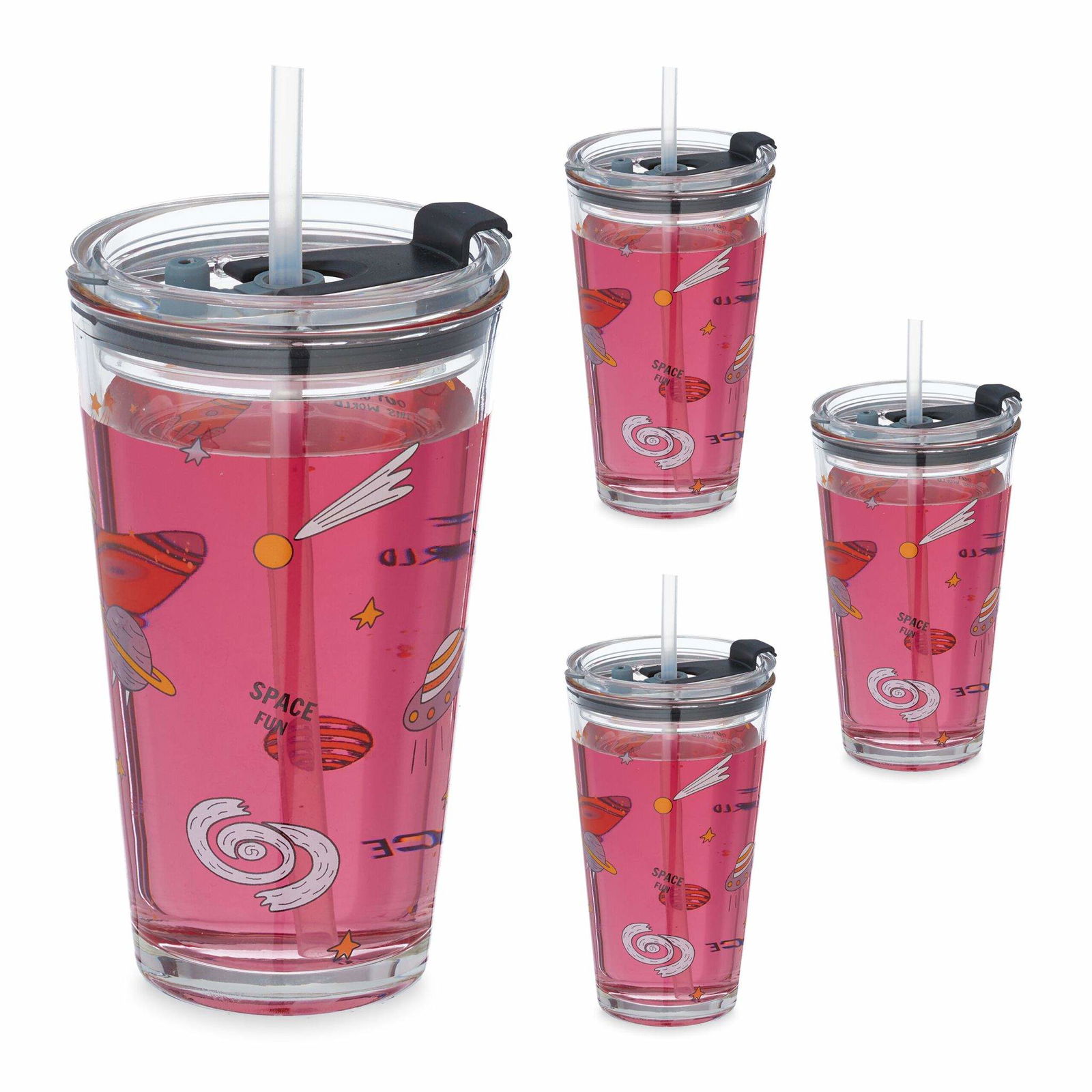 sæt med 4 børnebriller med rummotiv