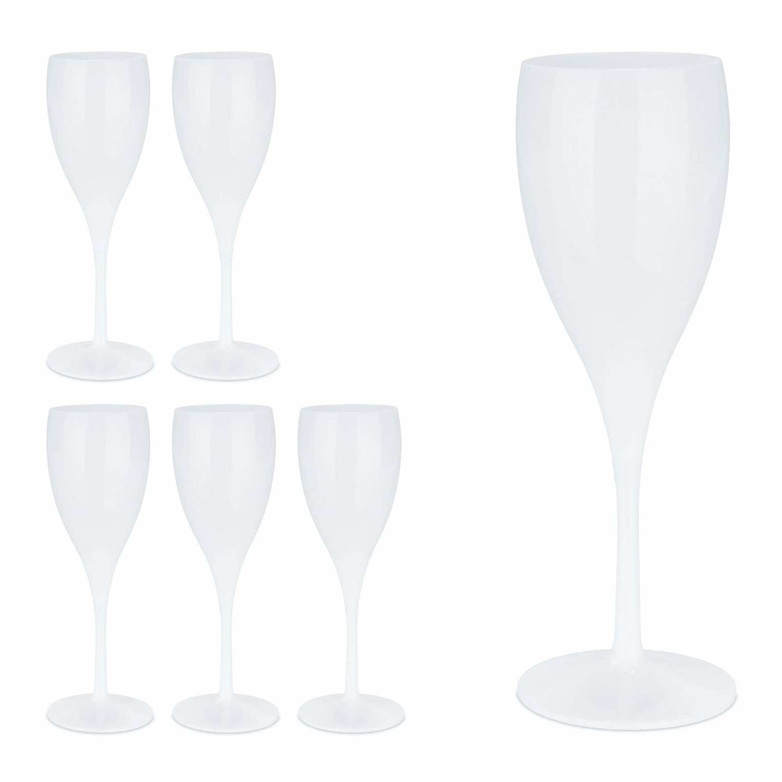Plast champagneglas, sæt med 6 stk
