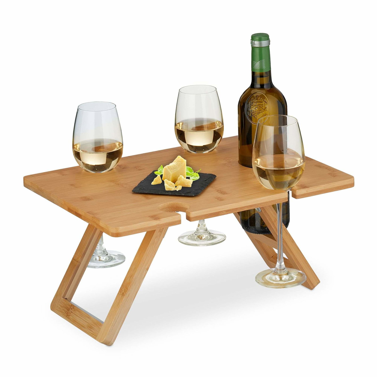 Firkantet picnic vinbord i bambus