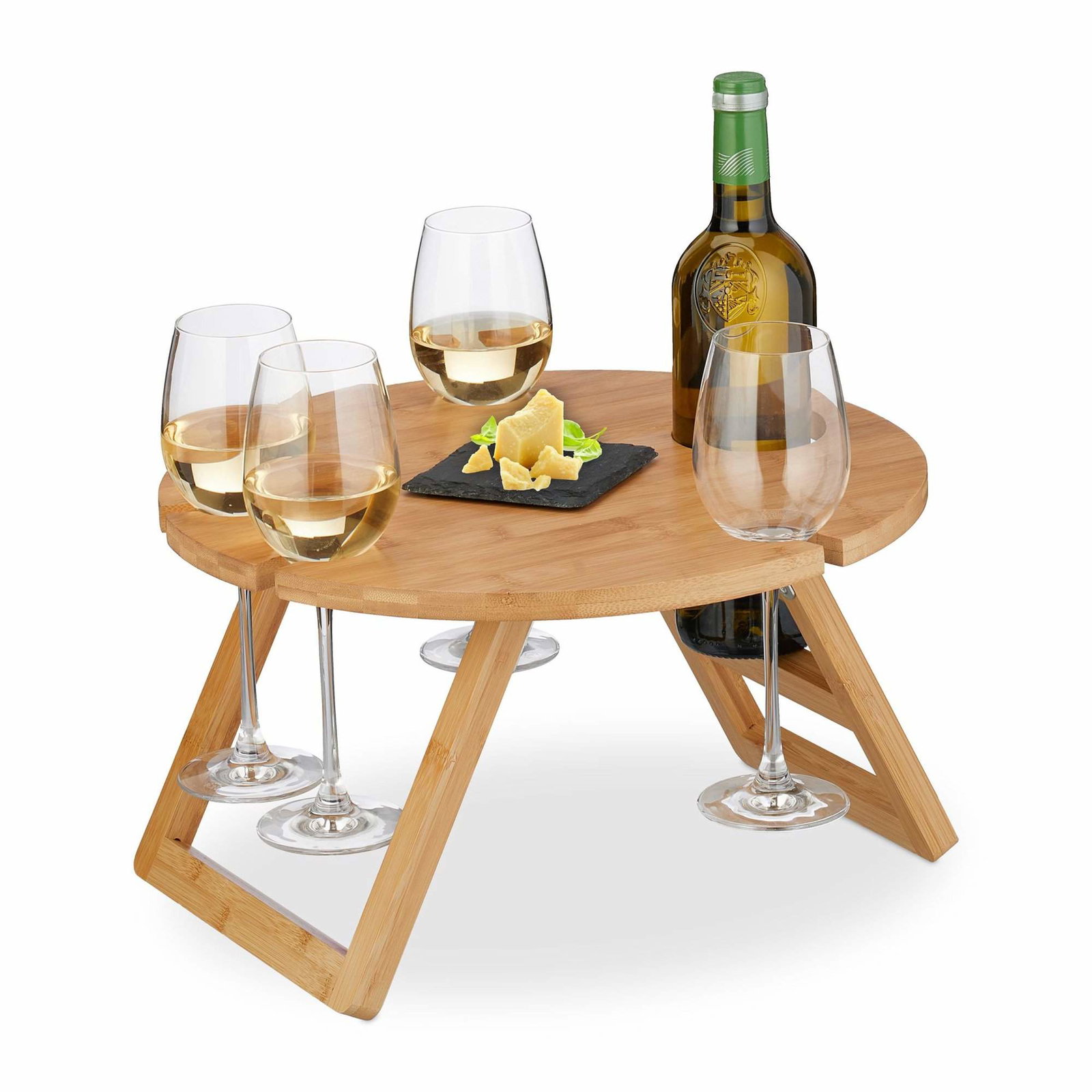Rundt bambus picnic vinbord