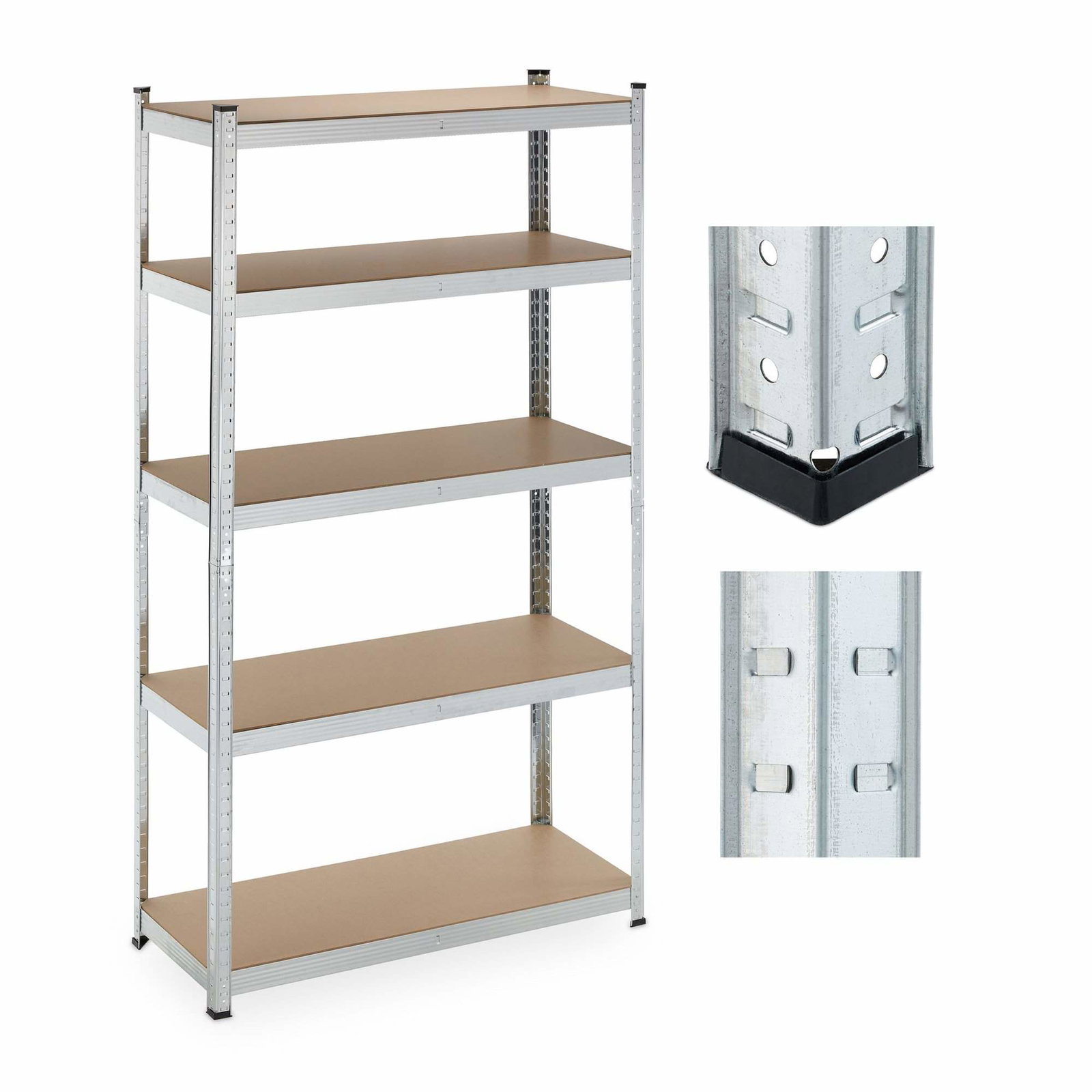 Store robuste hylder med 5 niveauer