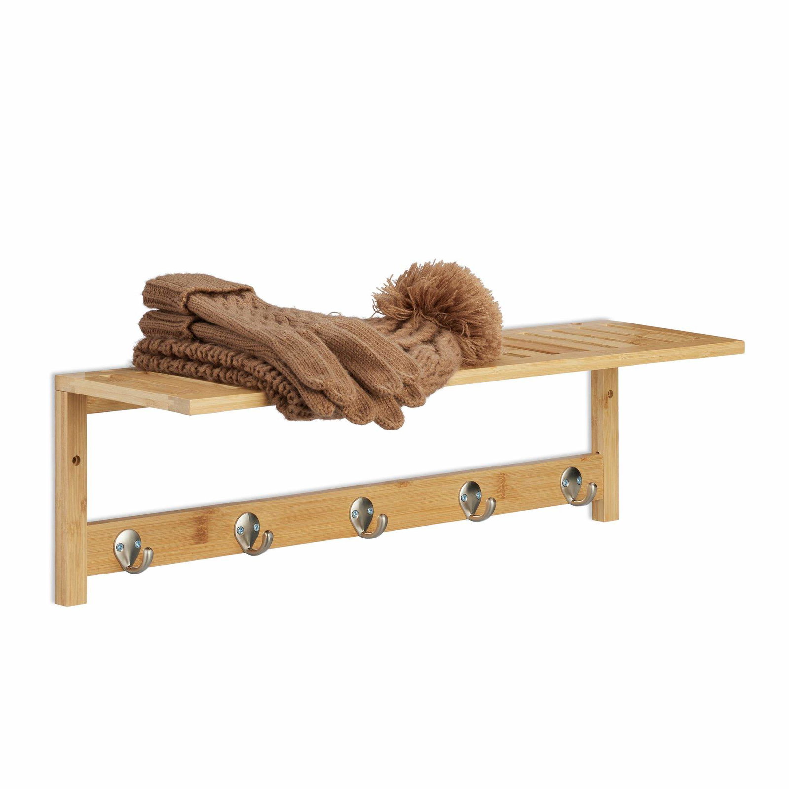 Vägghylla med 5 krokar | Hem & Hobby - Hem & Hushåll - Textil - Handdukar | Pryloteket