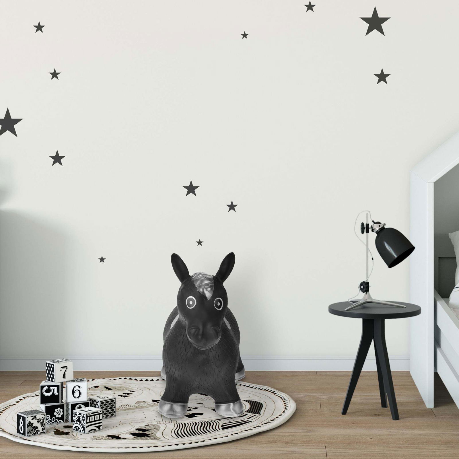 Bouncy Animal Horse i sort