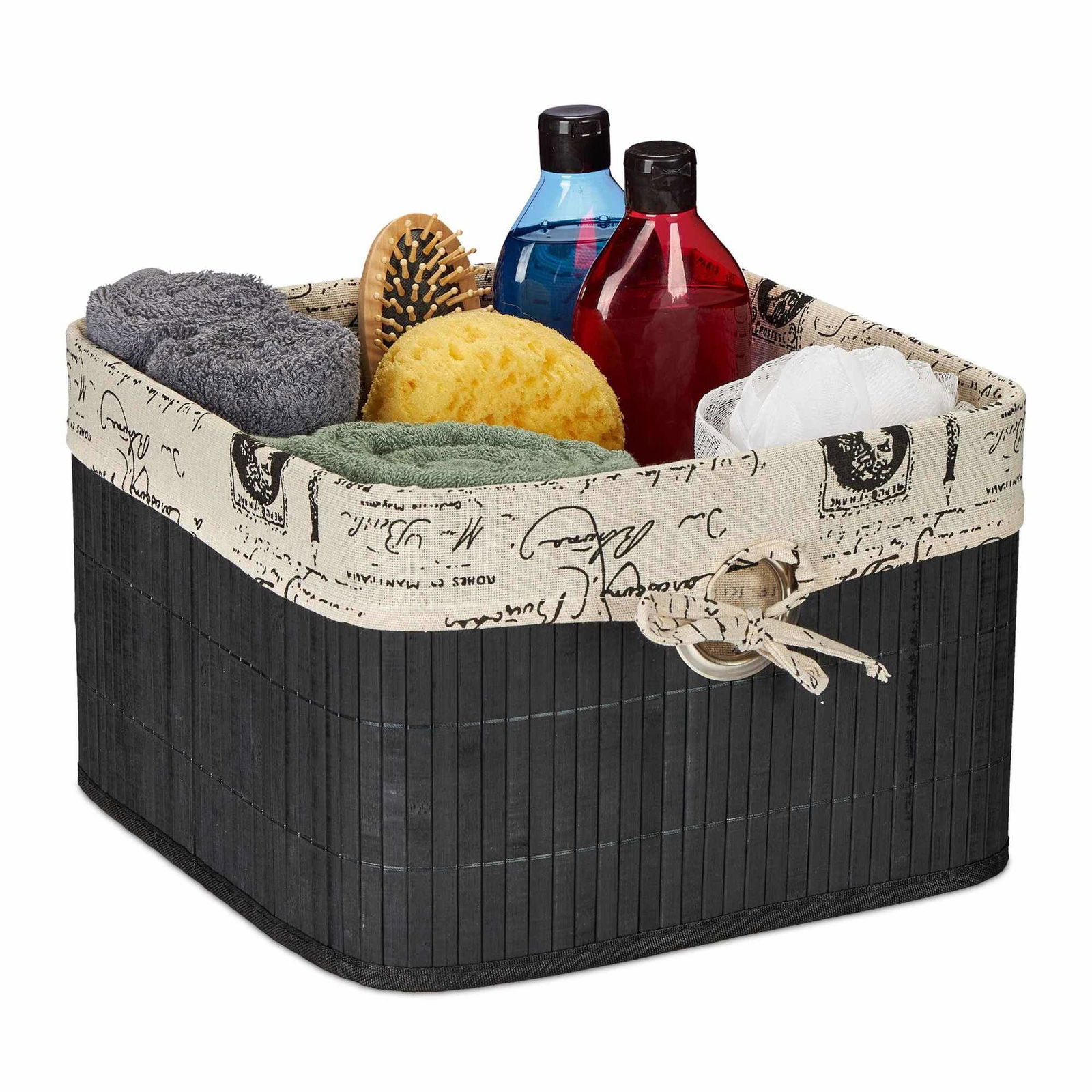 Sort bambus opbevaringskurv