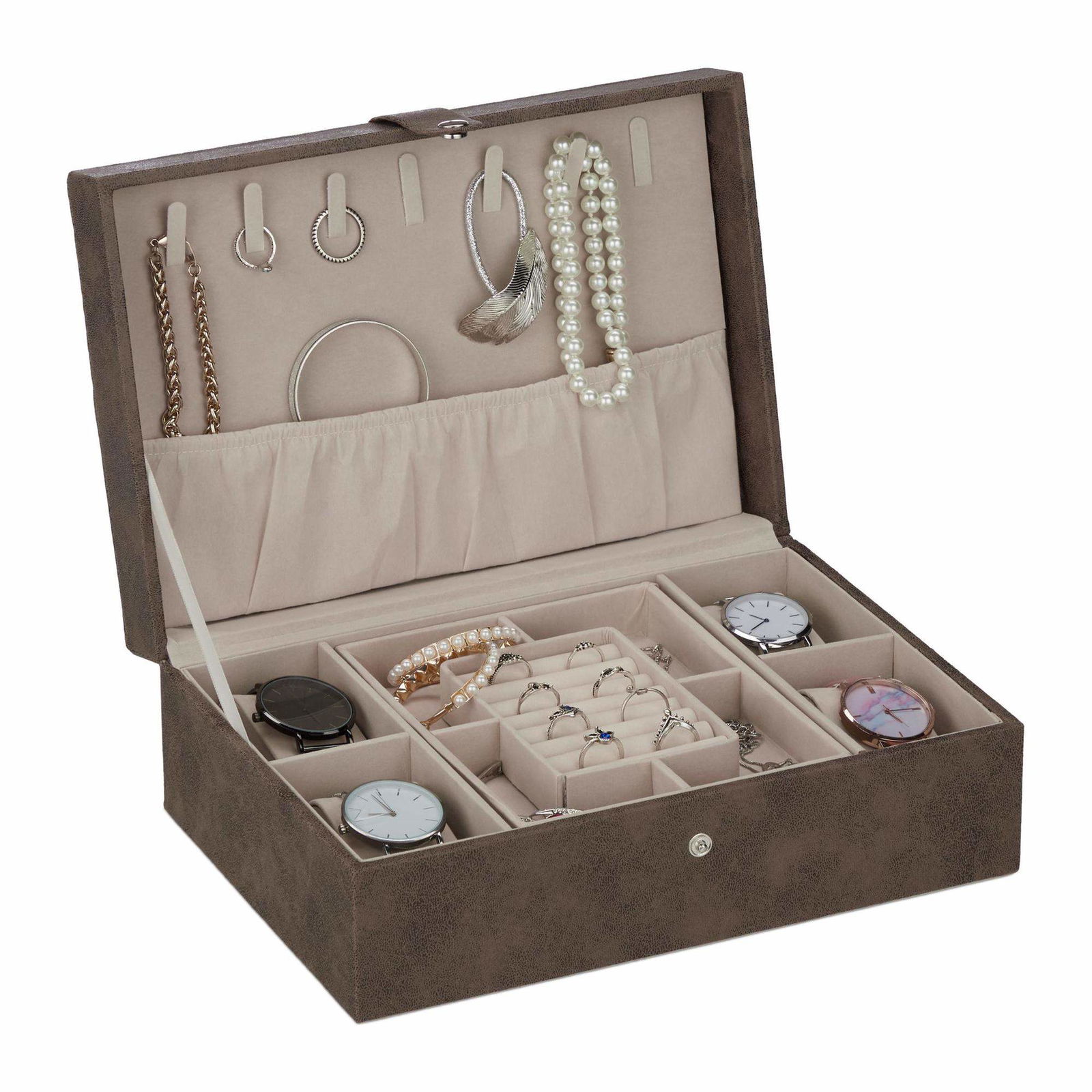 Smyckeskrin i läderlook | Mode & Accessoarer - Smycken, Smyckesset & Tillbehör - Smyckeskrin | Pryloteket