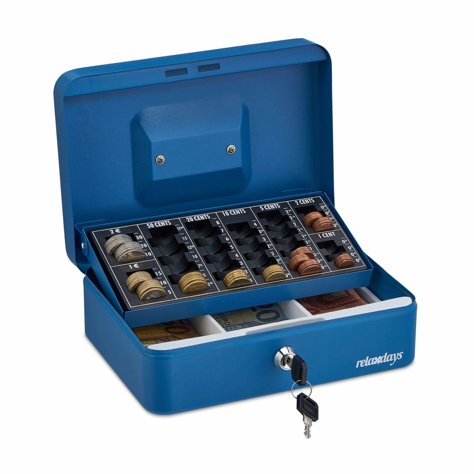 Blå kassalåda med mynträknare | Hem & Hobby | Pryloteket