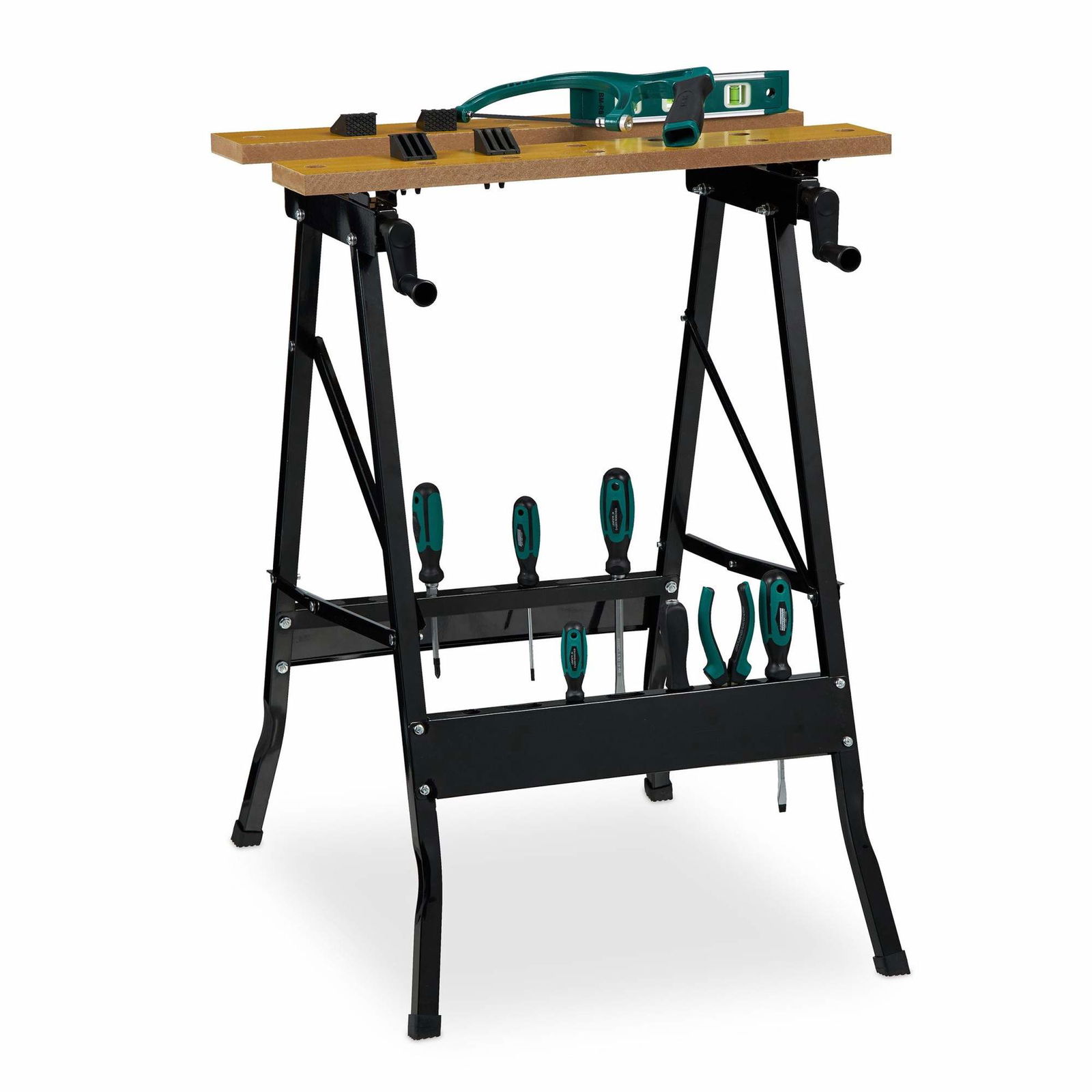 Sammenfoldelig arbejdsbord i stål