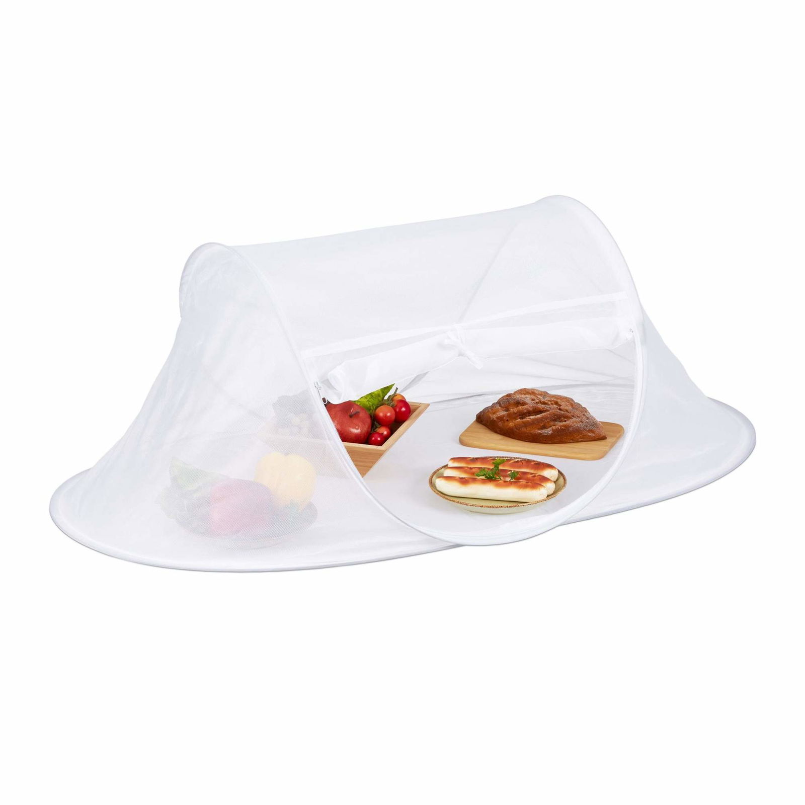 Flyvehætte til mad hvid