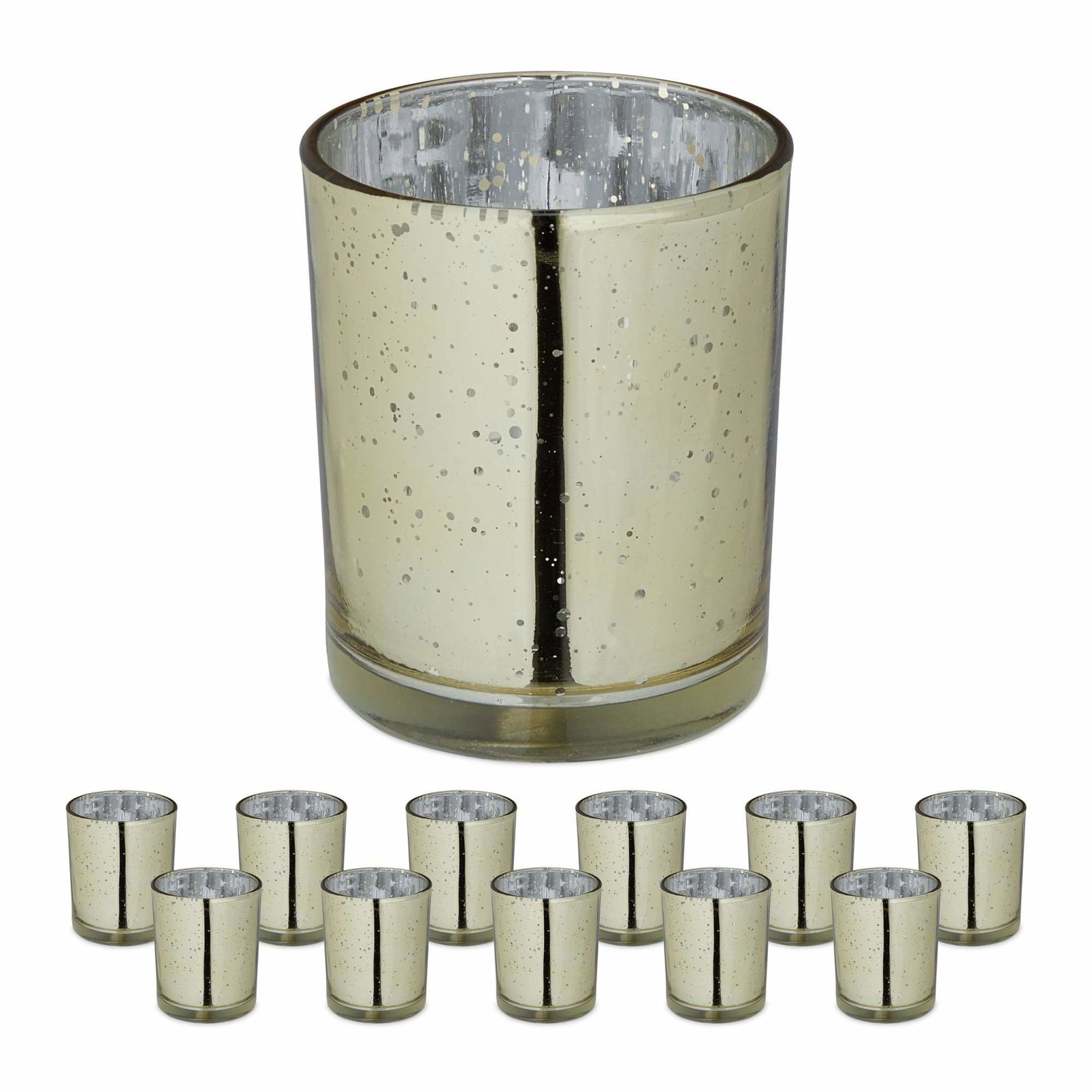 Värmeljusstake guld set om 12 st | Hem & Hobby - Hem & Hushåll - Balkong | Pryloteket