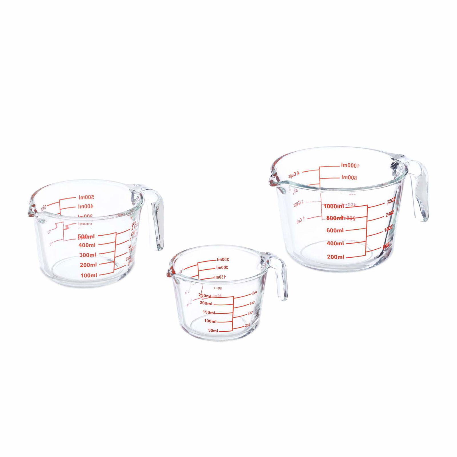 Målekande i glas med 3 stk