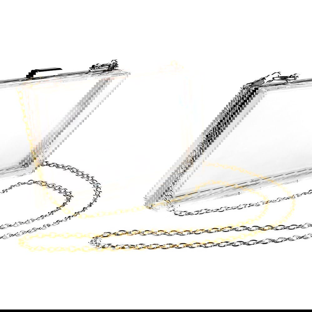 Läpinäkyvä laukku ketjulla - Hopea