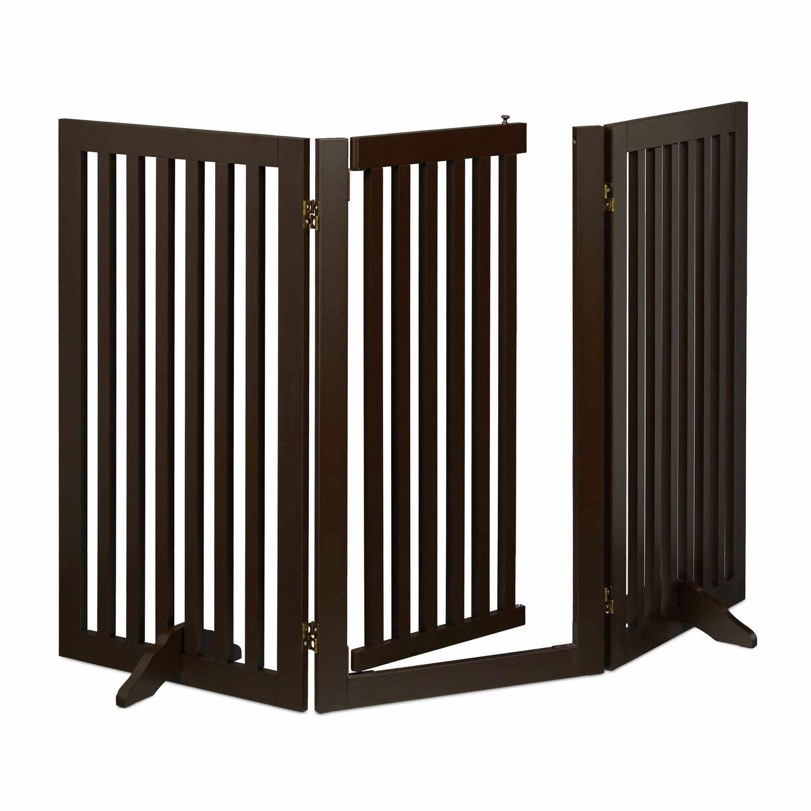 Brun säkerhetsgrind med dörr 92 cm | Hem & Hobby - Hem & Hushåll - Hemsäkerhet - Barnspärrar & Anpassning - Barngrindar & Trappgrindar | Pryloteket