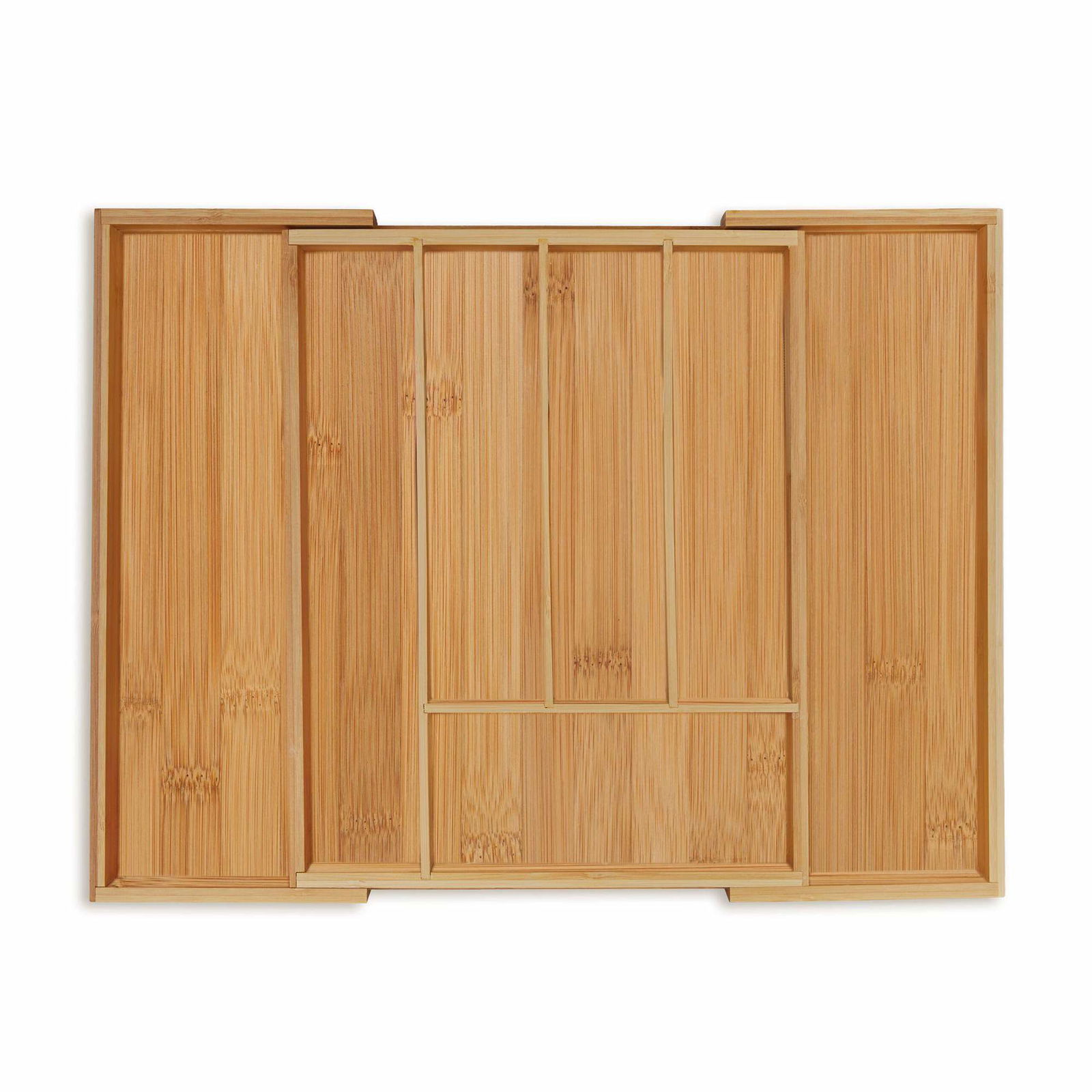 Udtrækkelig bambus bestikbakke