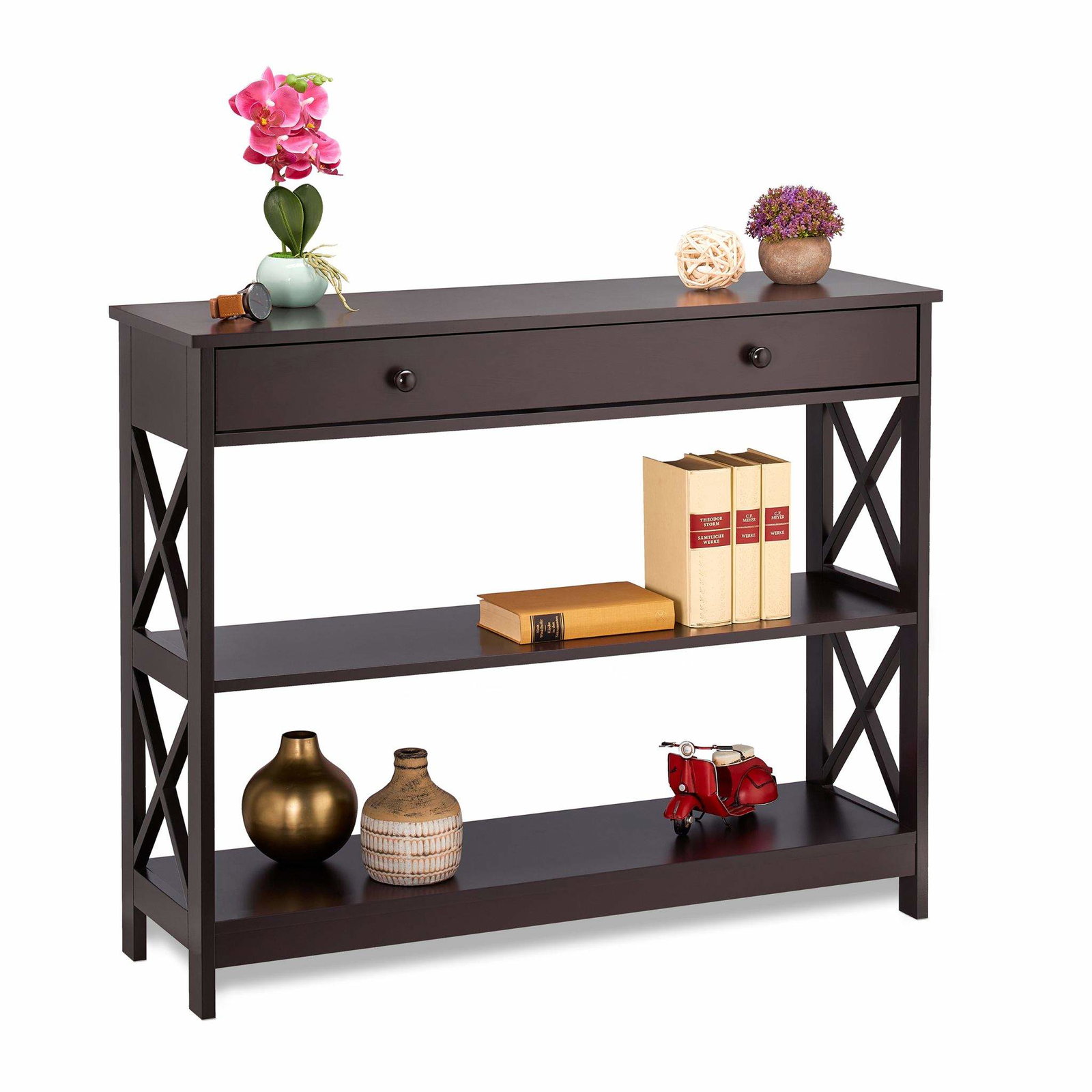 Konsolbord med låda och hylla | Mode & Accessoarer - Accessoarer - Solglasögon | Pryloteket