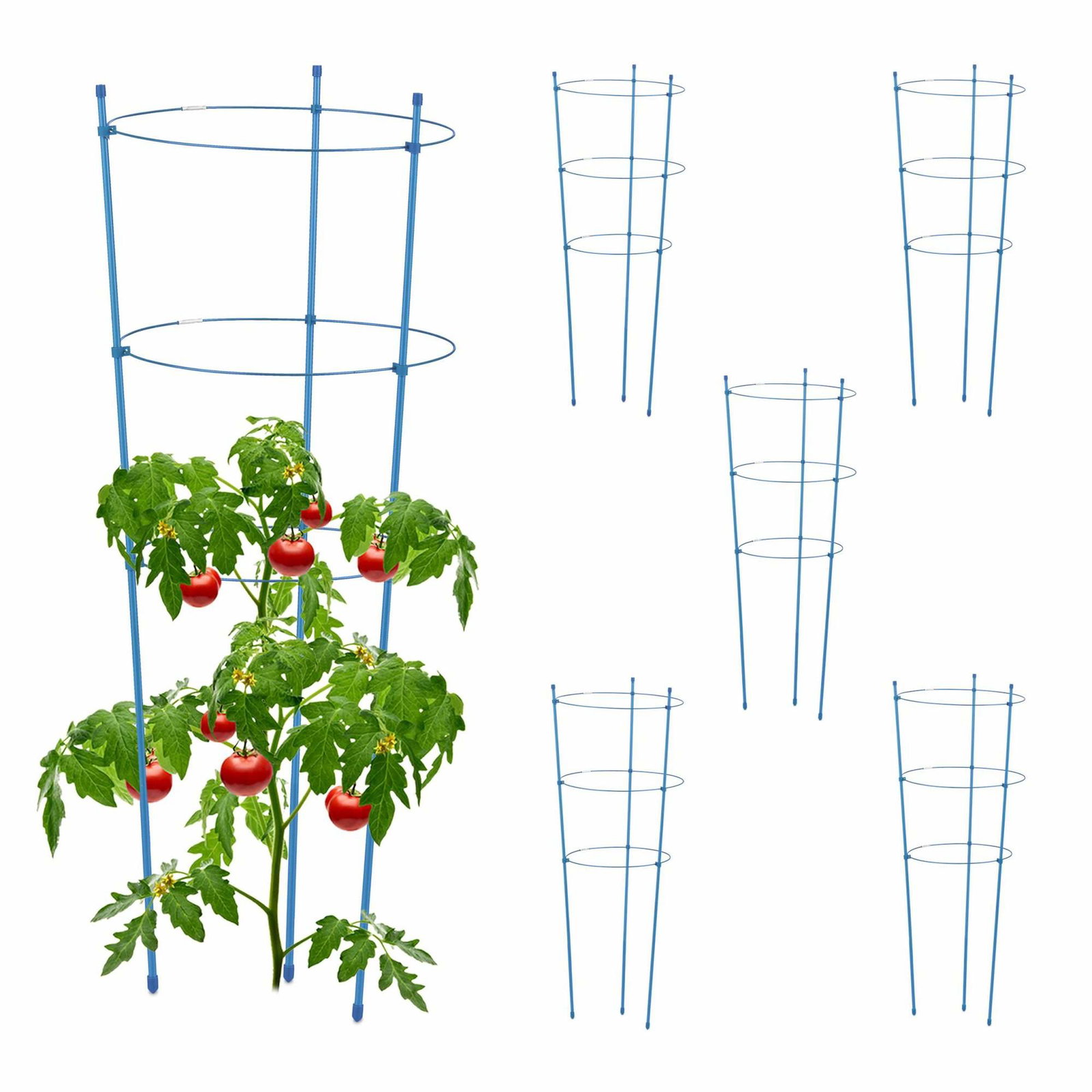 Plantestøtte 76 cm blå, sæt med 6 stk
