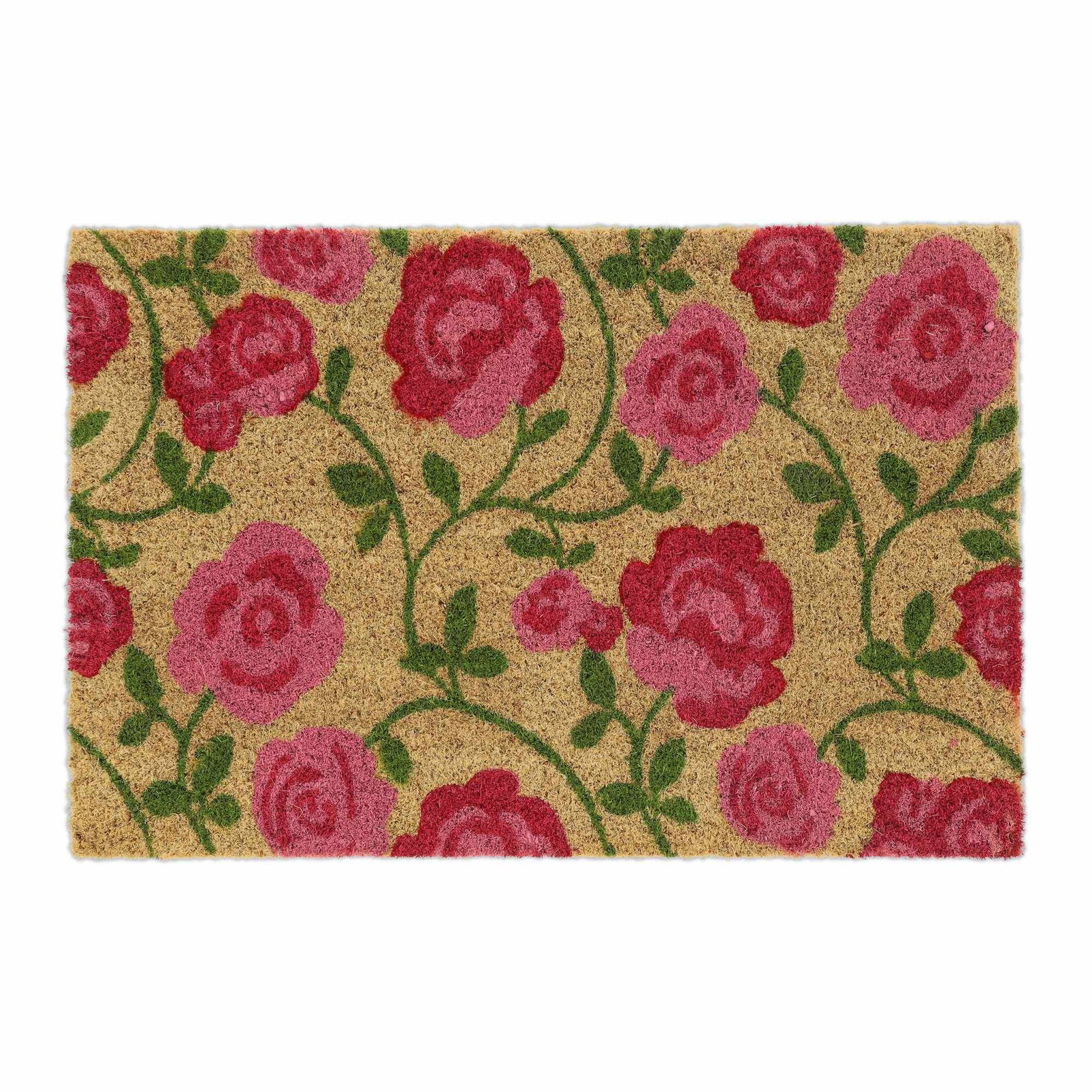 Dörrmatta av kokosfiber med vackra rosor | Hem & Hobby - Hem & Hushåll - Inredning & Dekoration - Dörrmattor | Pryloteket