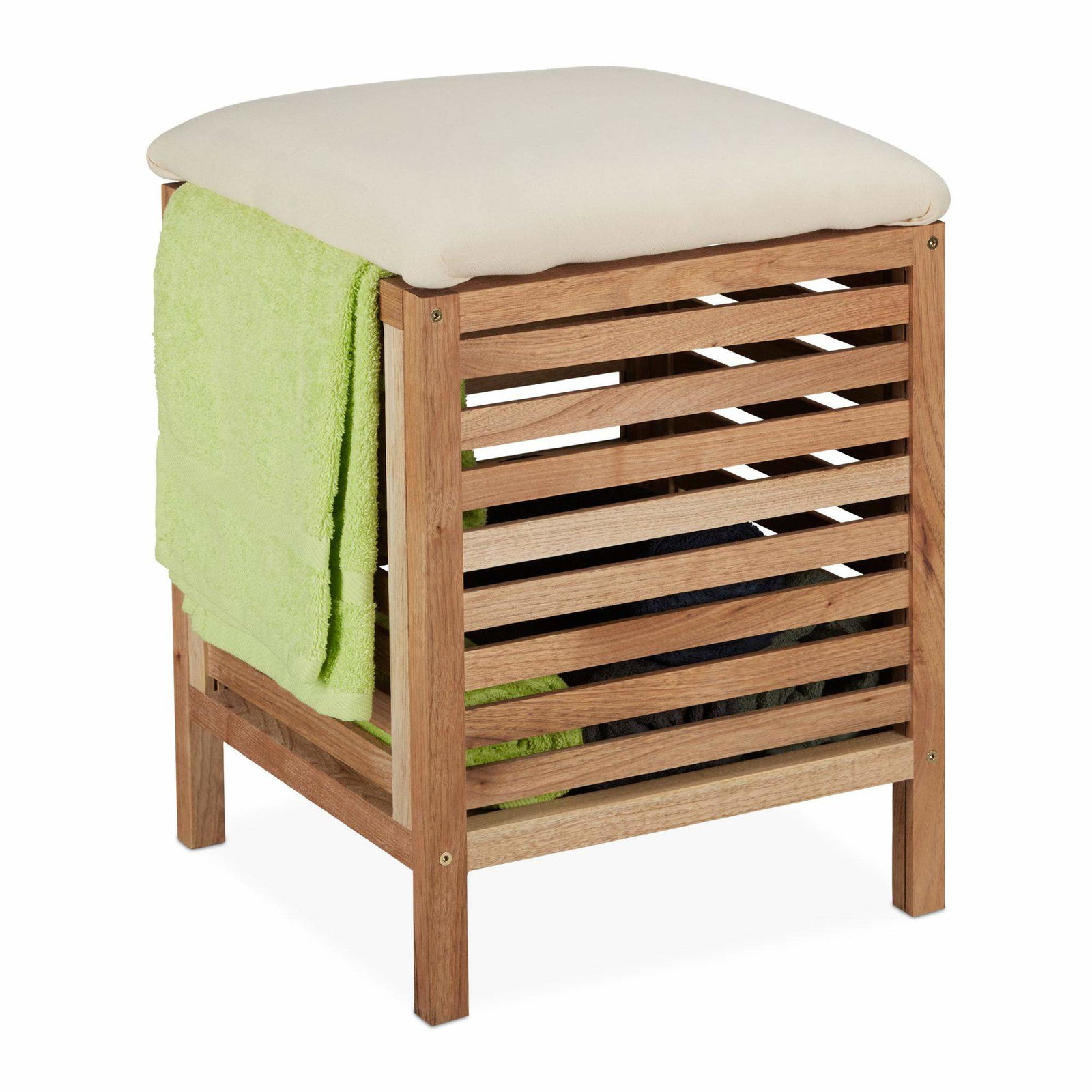Vasketøjskurv med sæde Walnut Wood