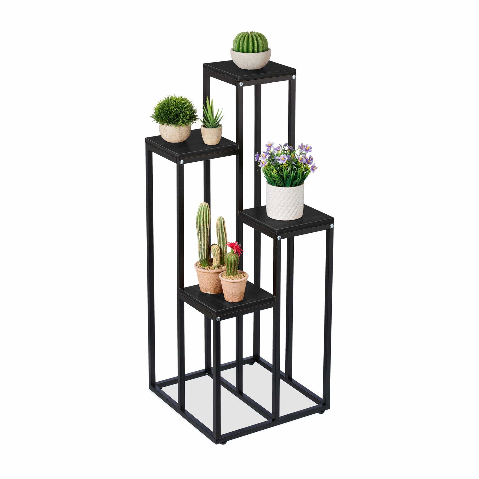 Blomstertrappe sort i 4 plan