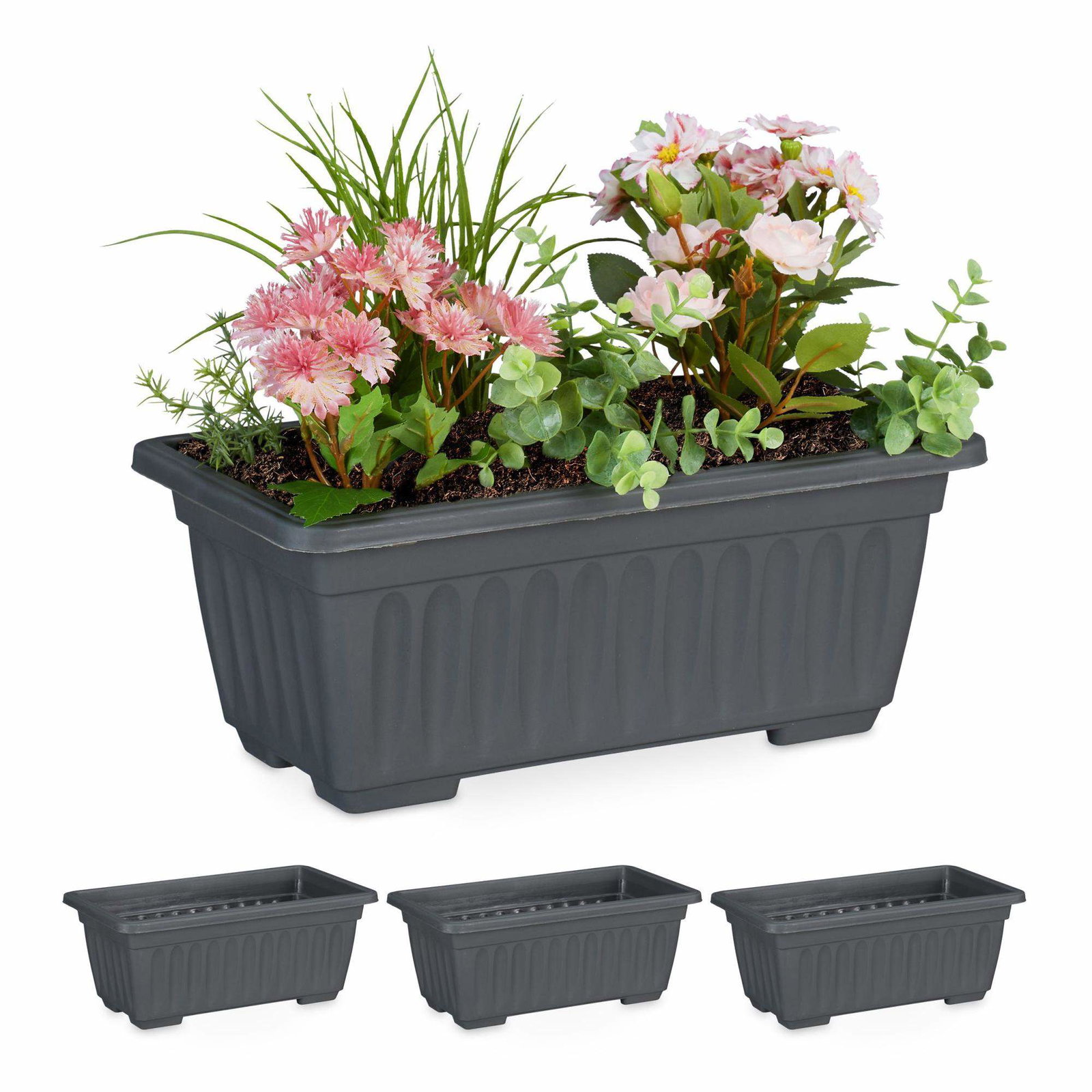 Blomsterkasse med 4 smalle blomster