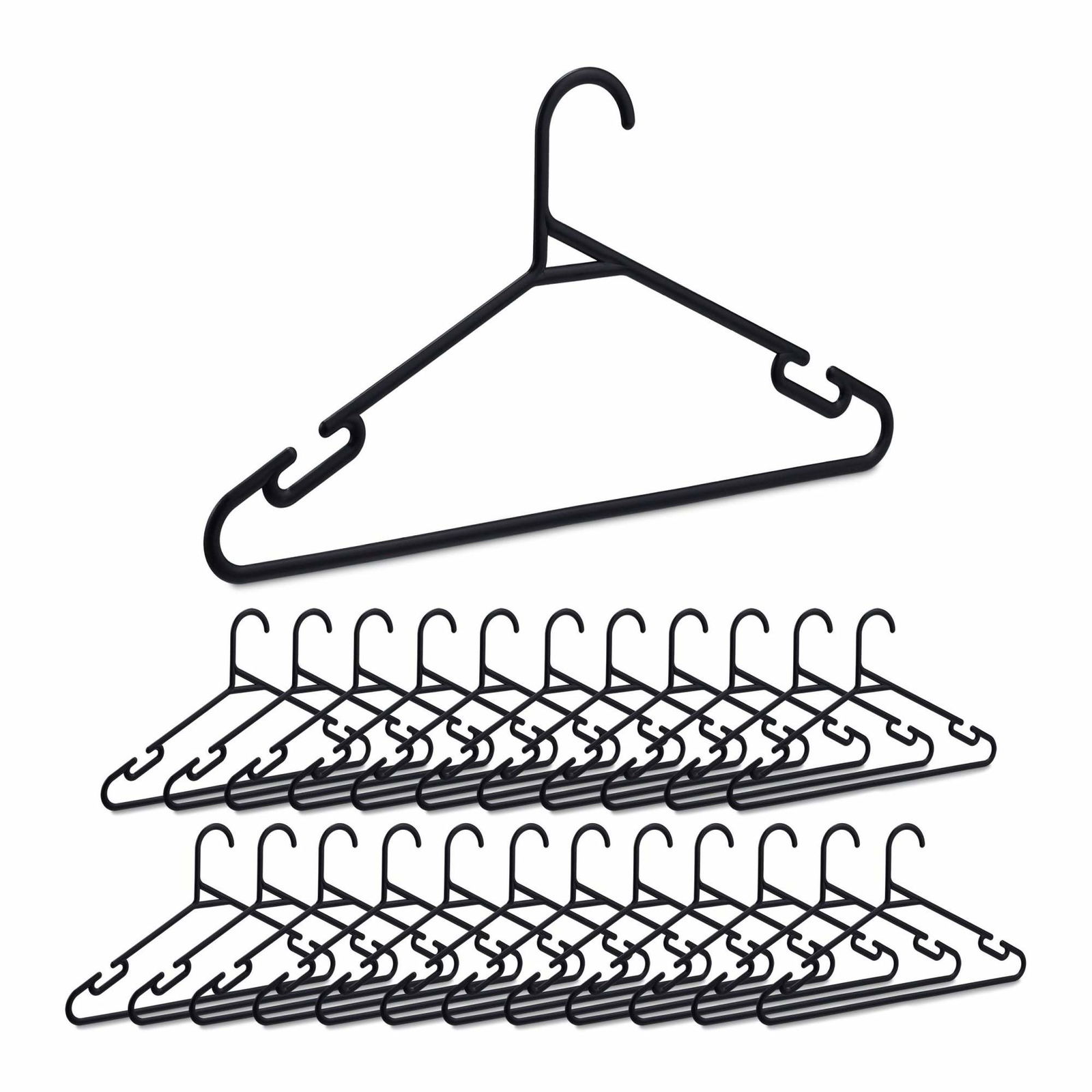 sæt med 24 bøjler i sort plast