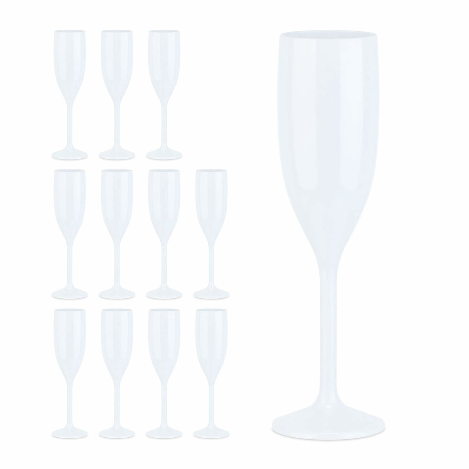 Plast champagneglas - sæt med 12 stk
