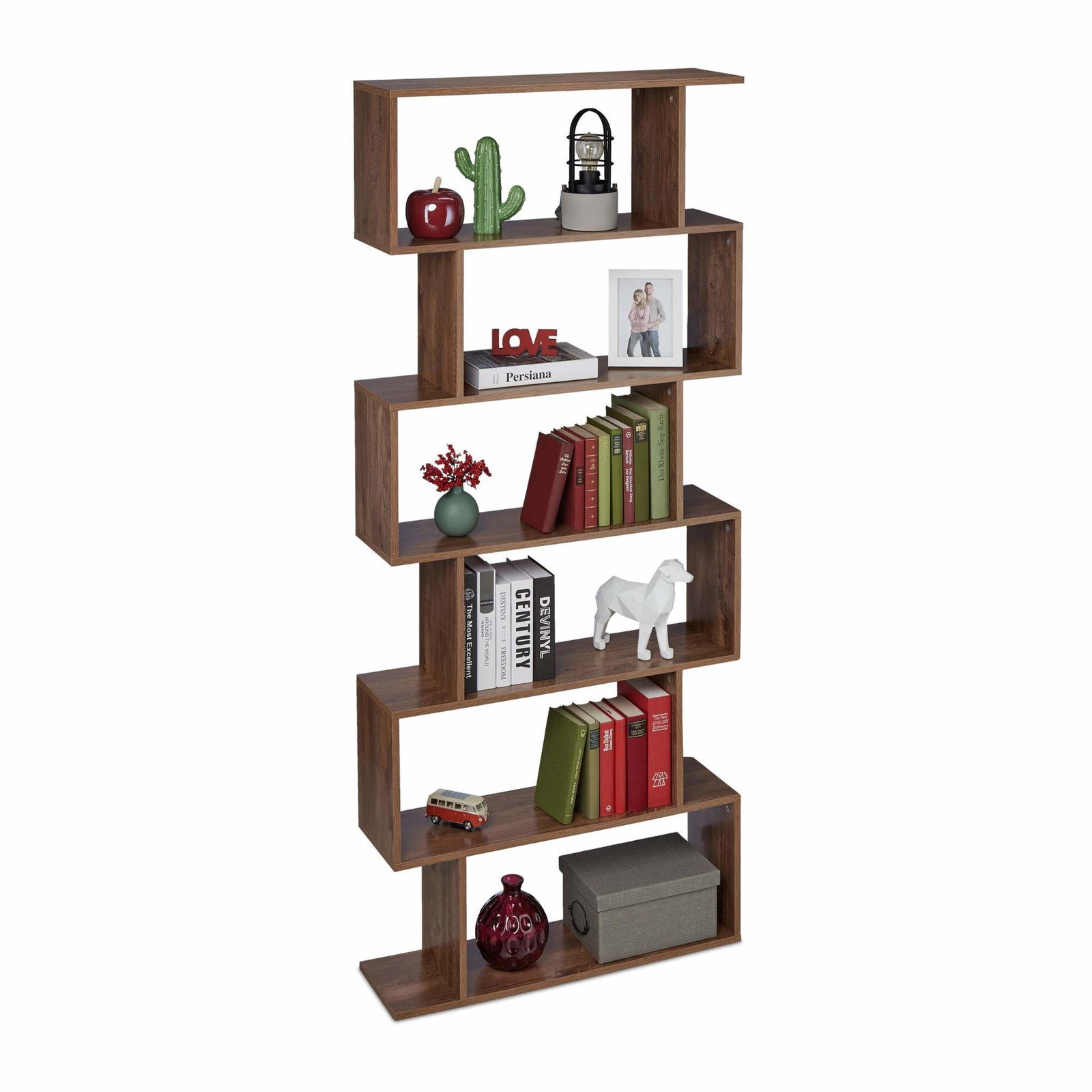 Hög bokhylla brun | Hem & Hobby | Pryloteket