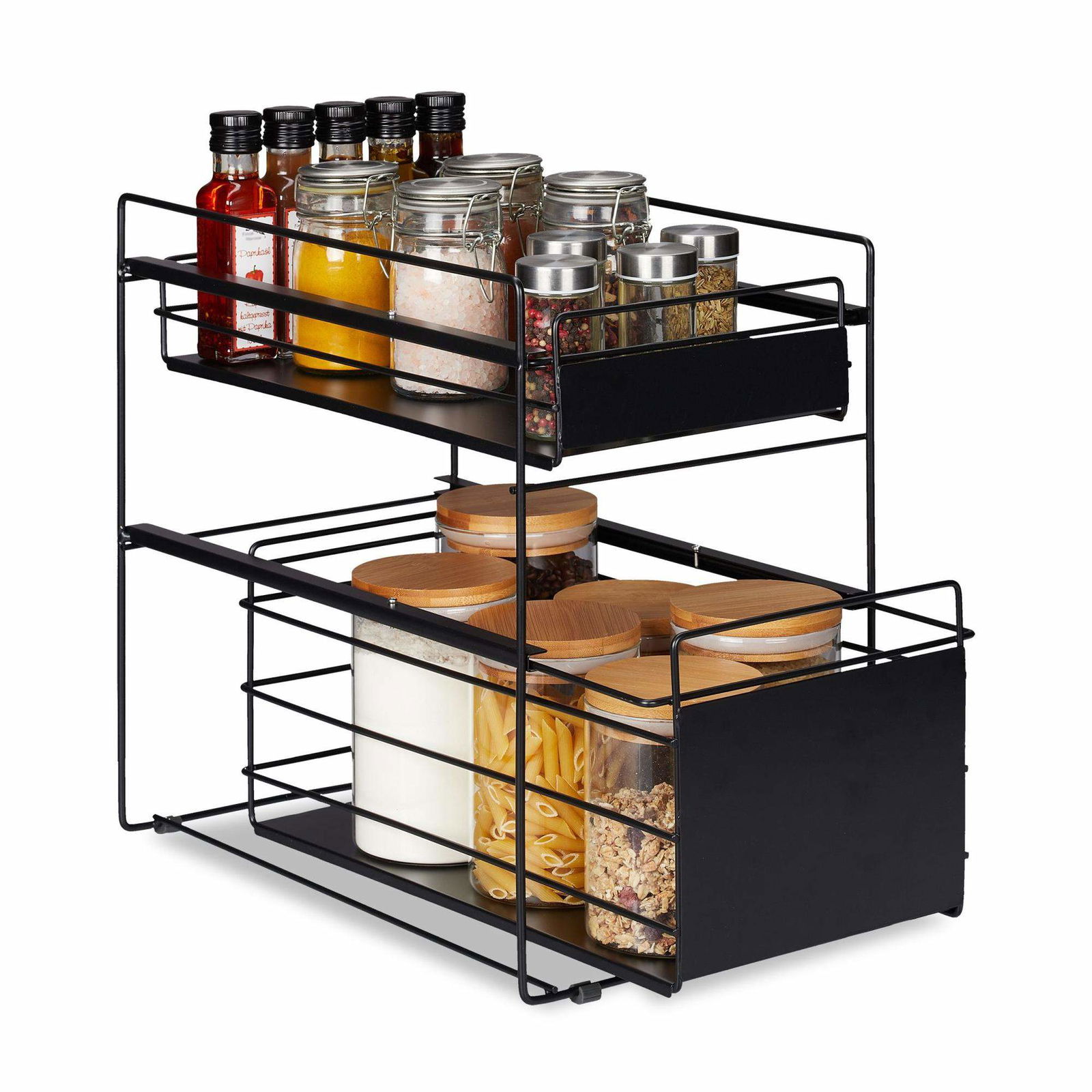 Opbevaring med 2 skuffer sort