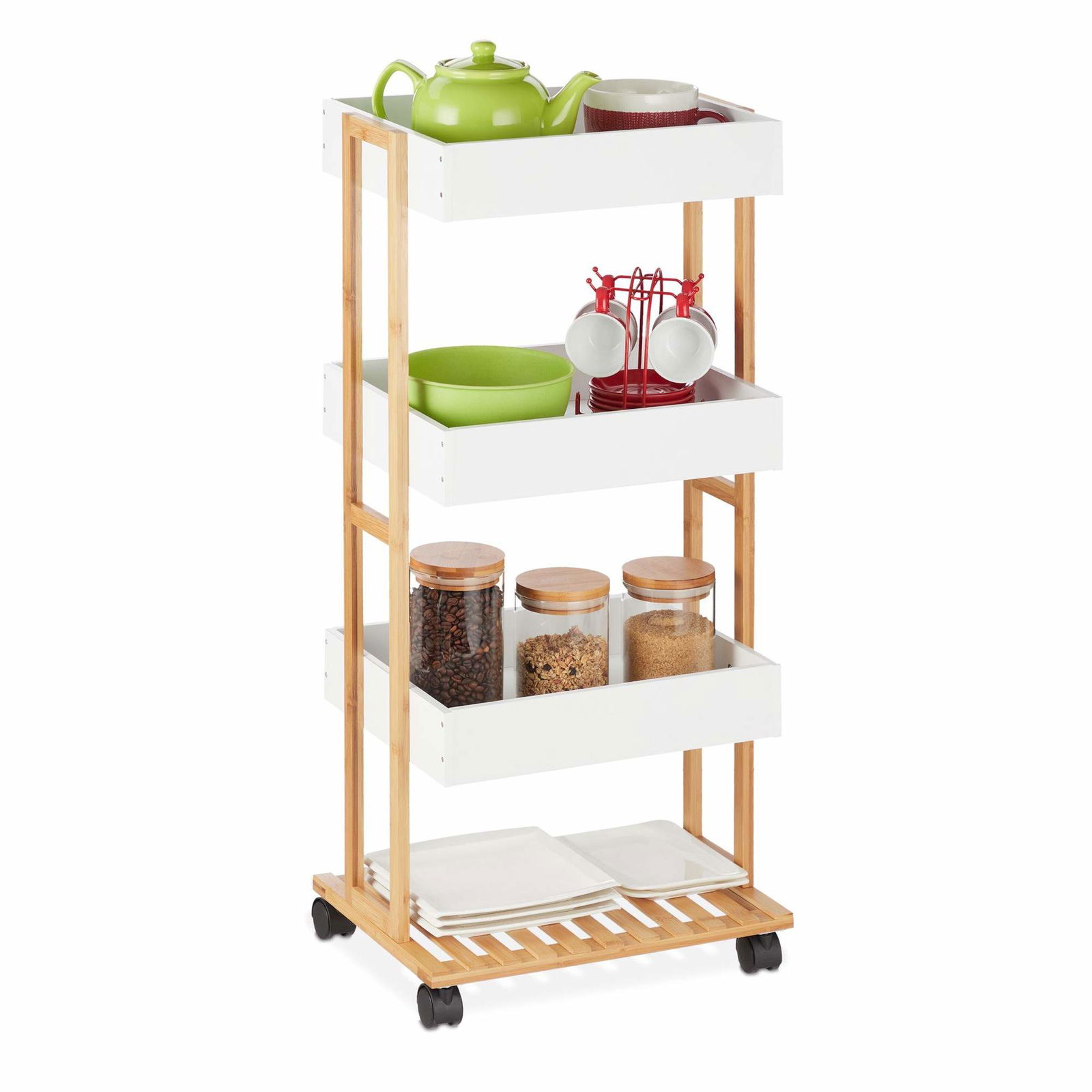 Serveringsvogn med 4 hylder