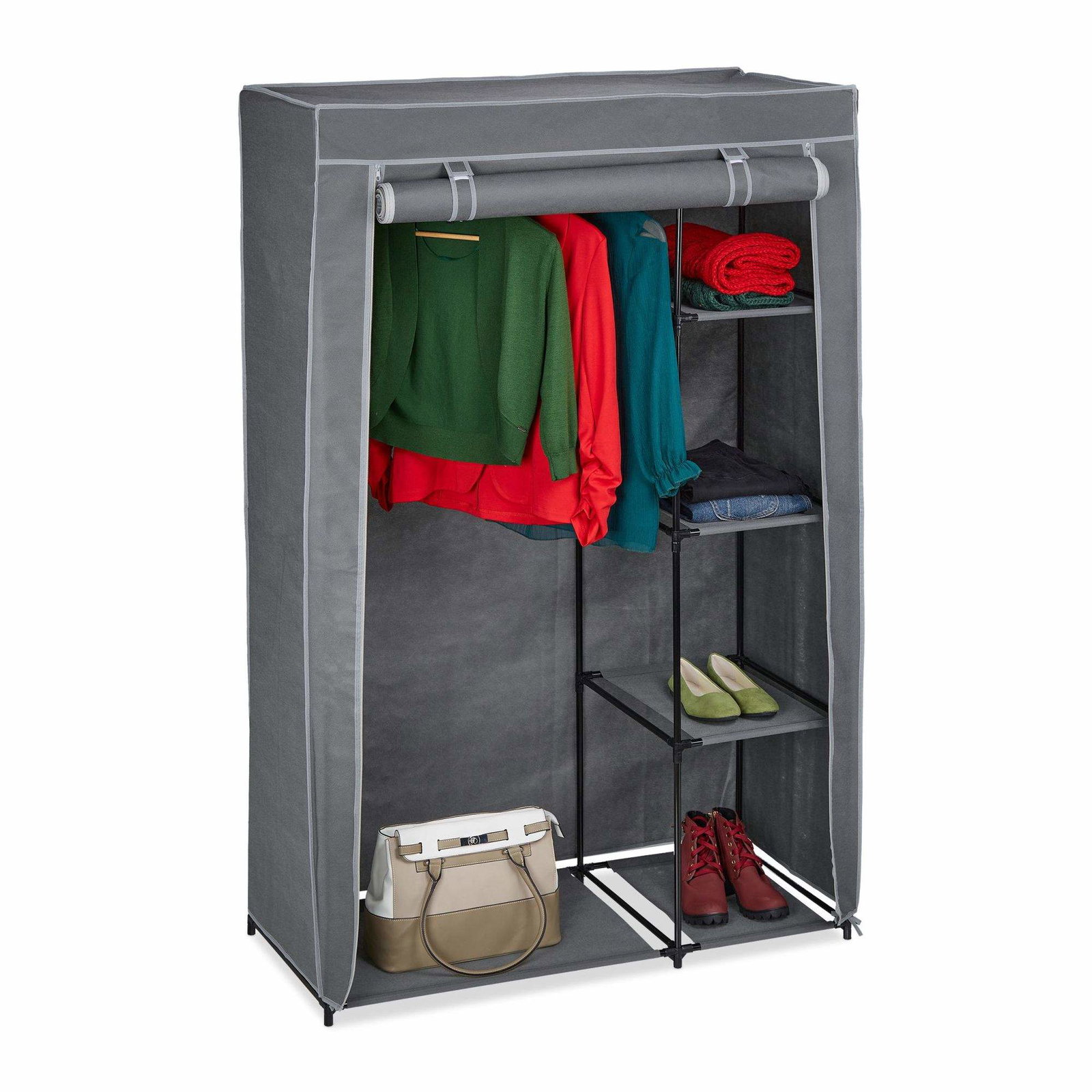 Stofgarderobe med bøjlestang