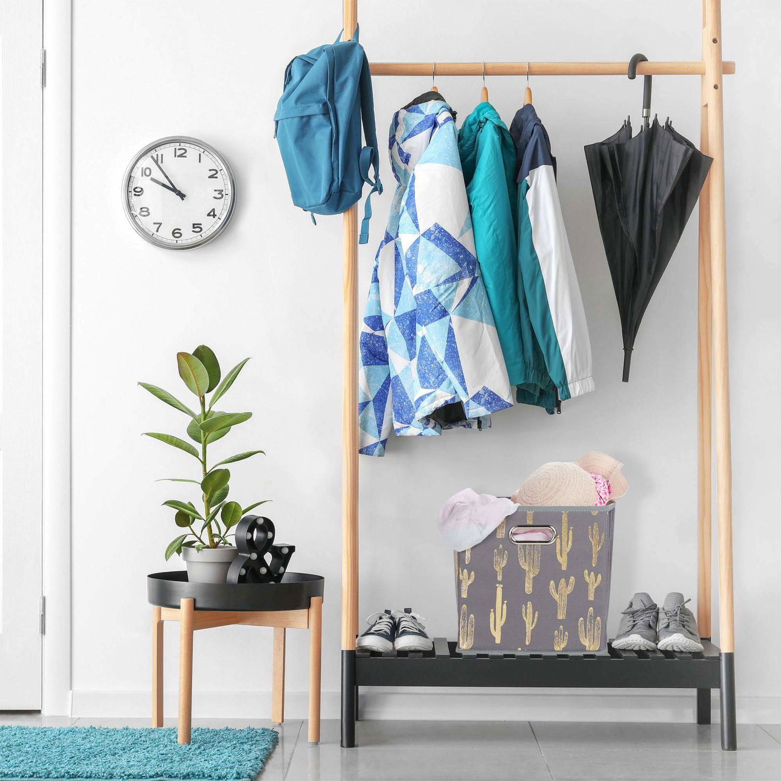 Firkantet sammenklappelig æske med kaktusmotiv