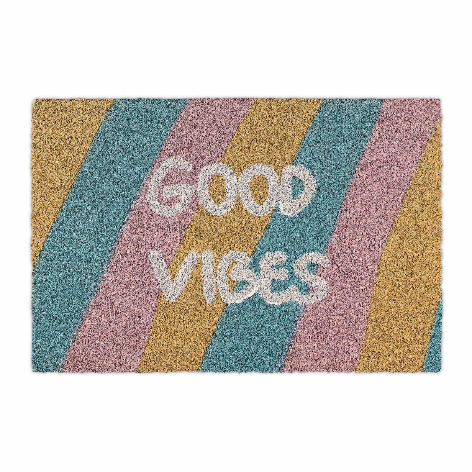 Dørmåtte kokosfiber "Good vibes"