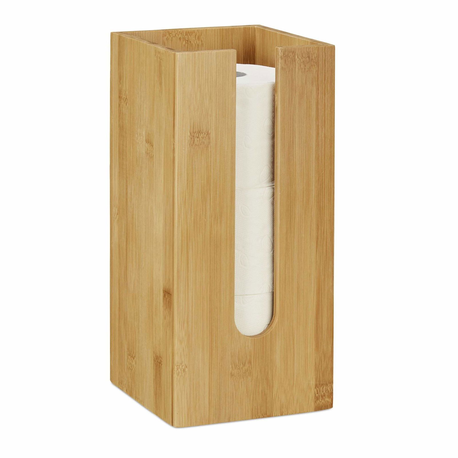 Stående bambus toiletpapirholder