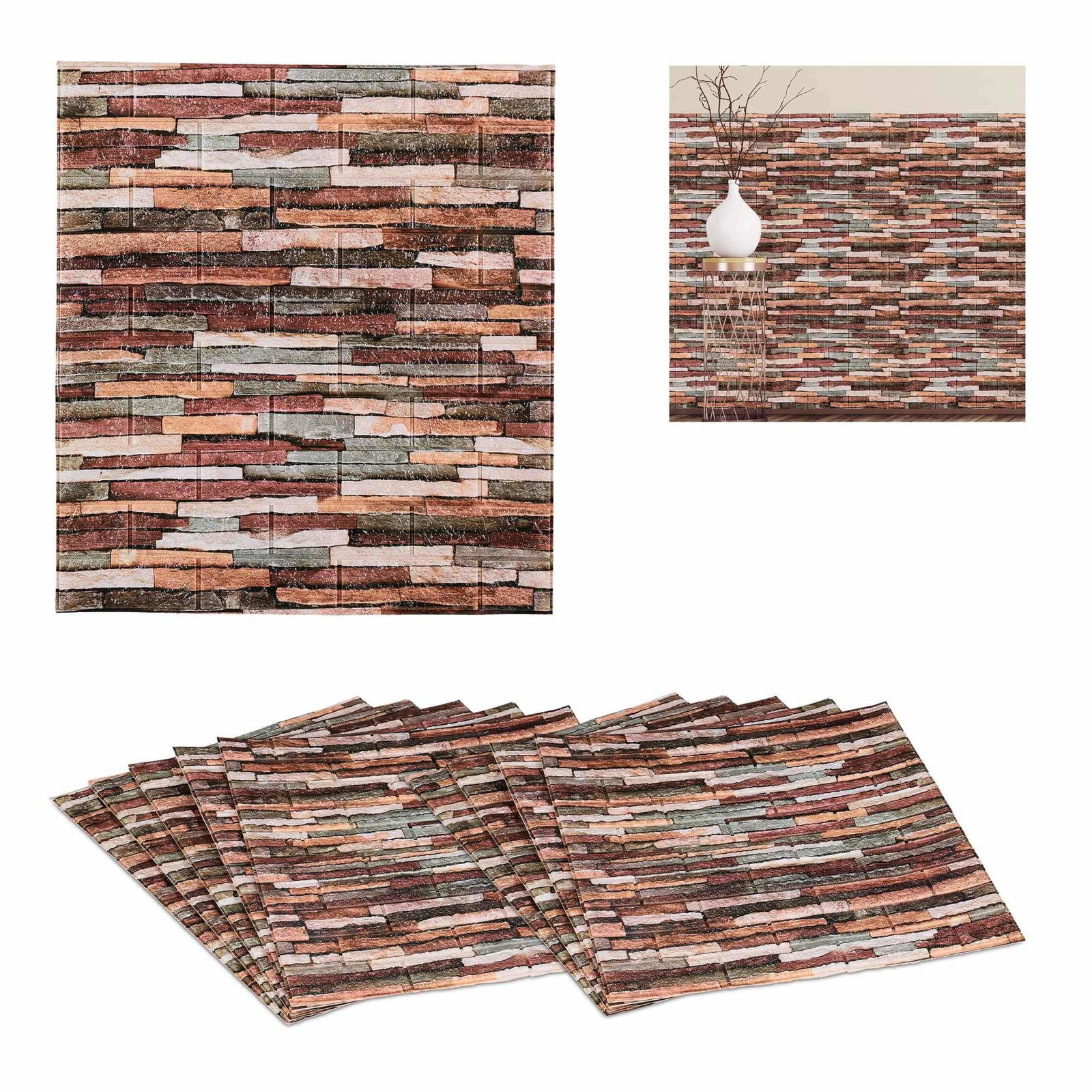 10 st väggpaneler stenvägg | Hem & Hobby | Pryloteket