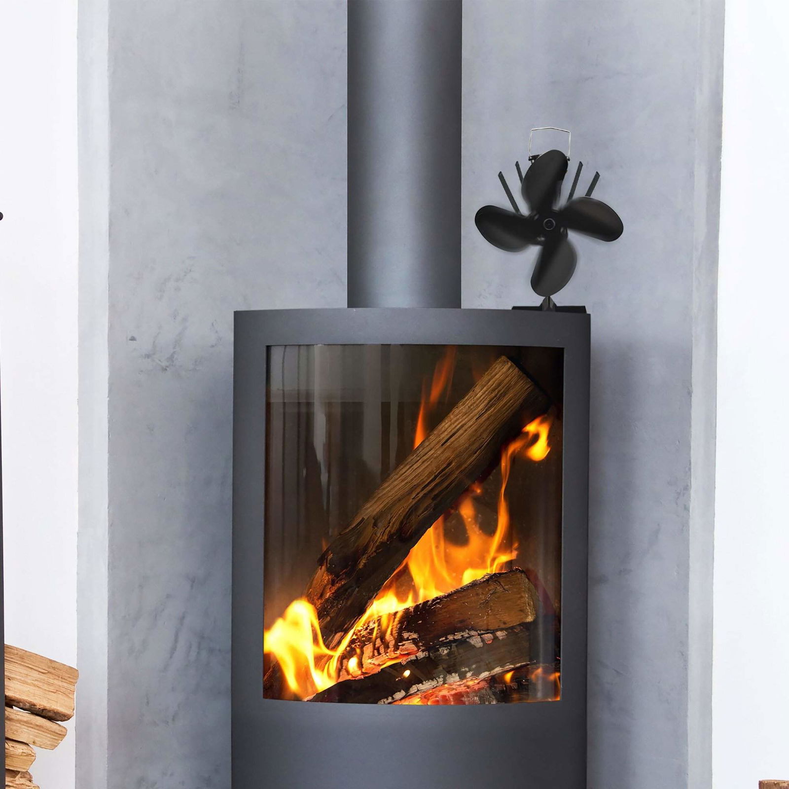 Sort komfurblæser uden el