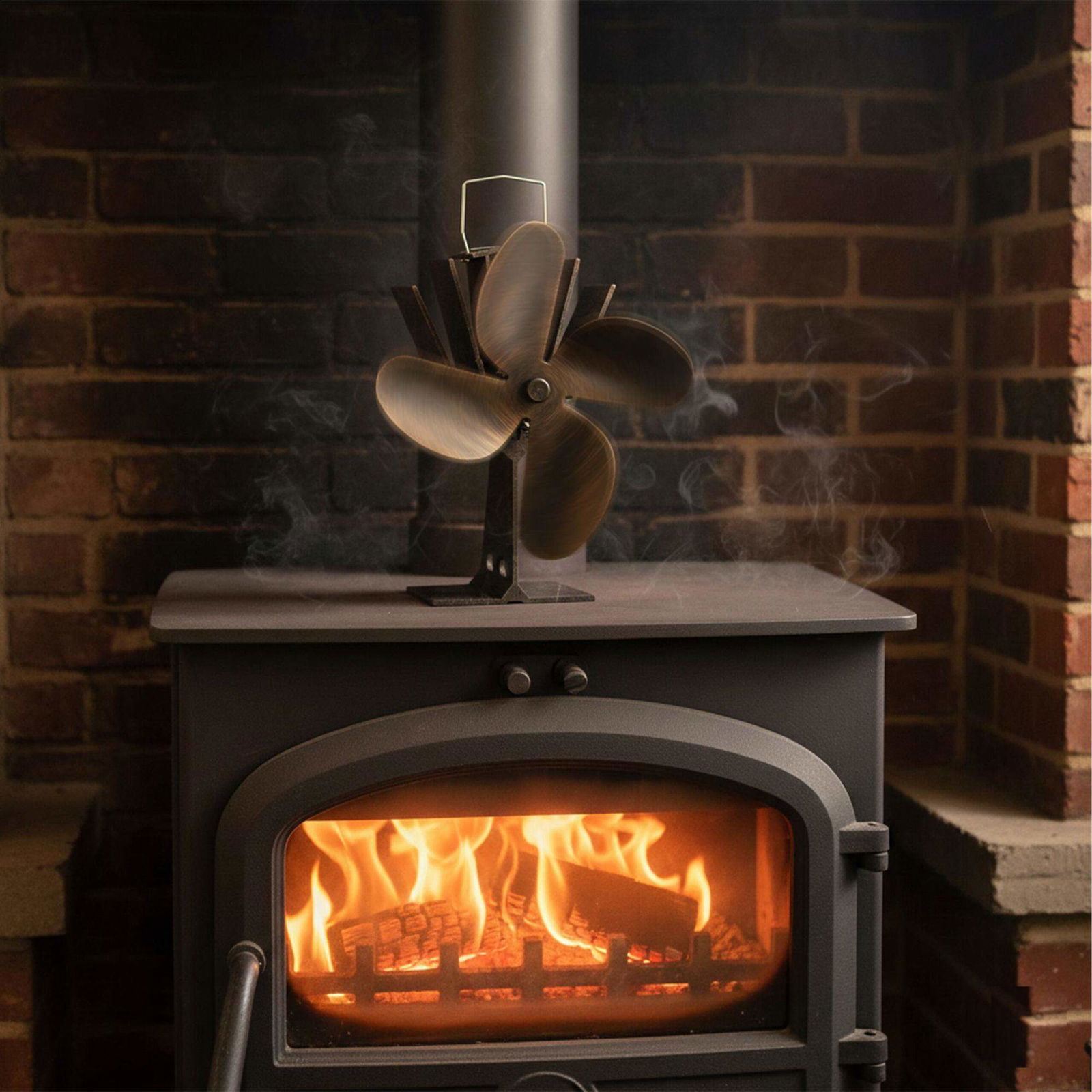 Bronzefarvet komfurventilator uden el