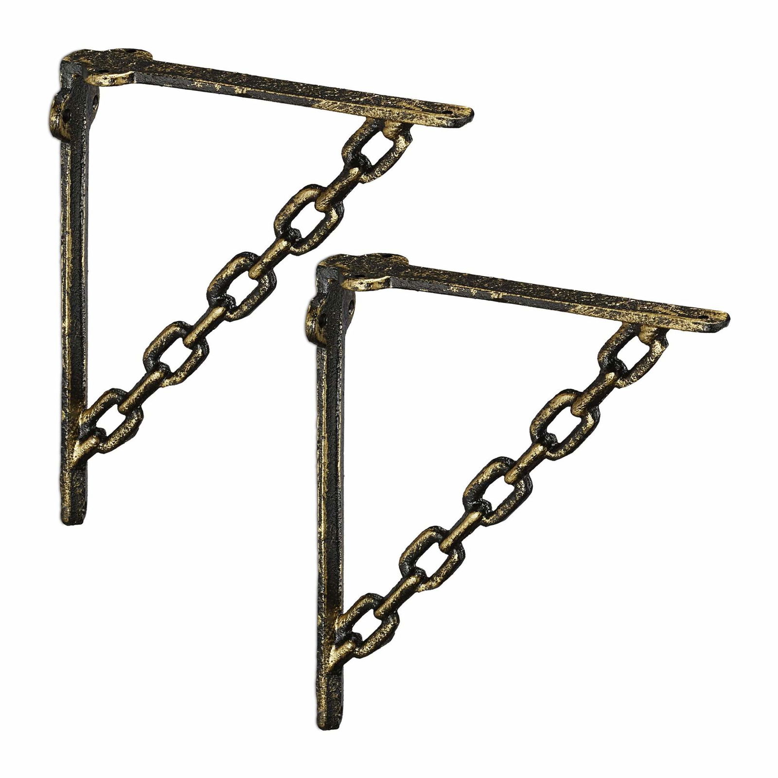 2x hyldebeslag i støbejern med kæde