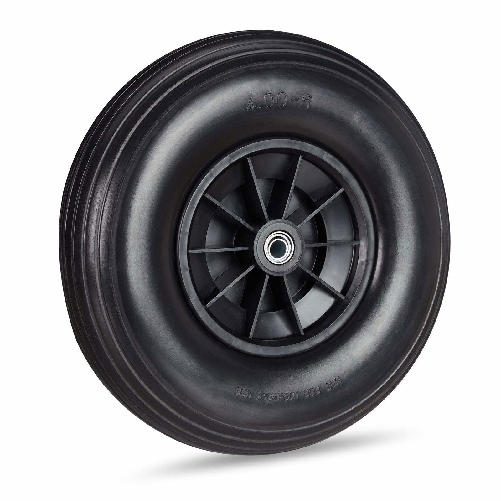 Hjul til trillebør massiv gummi 4,00-6