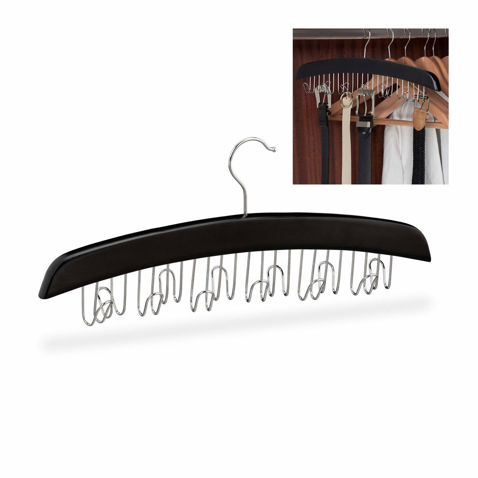 Bælteholder sort træ