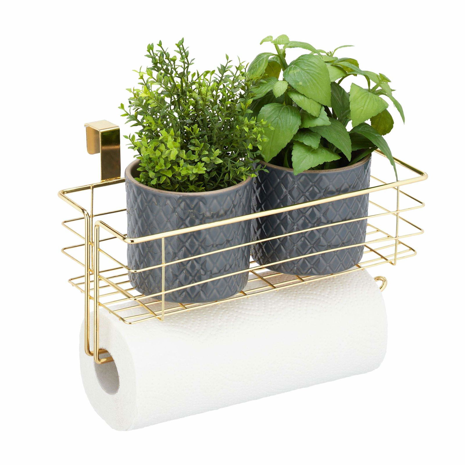 Hængekurv med holder til køkkenrulle