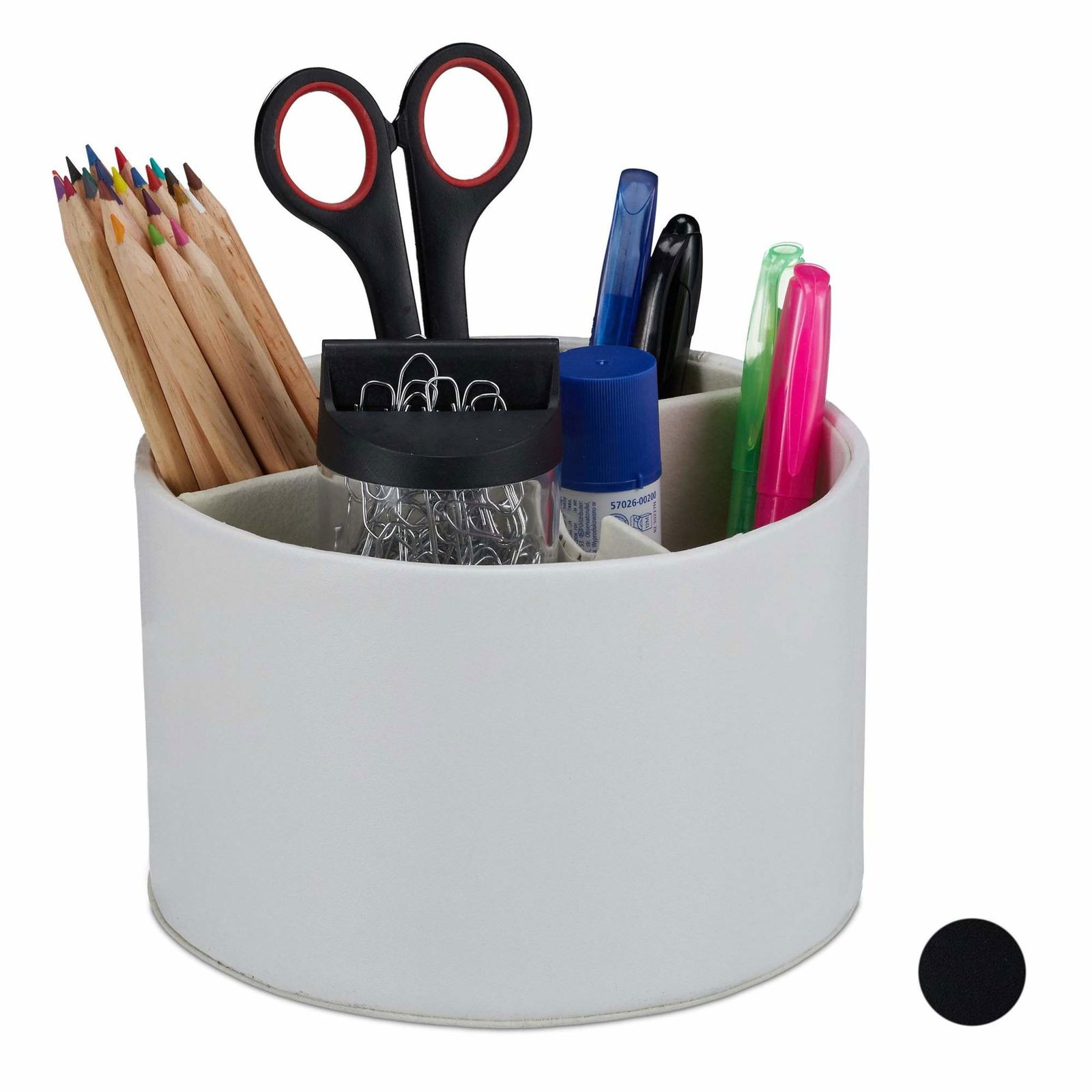 Penholder rundt læderlook