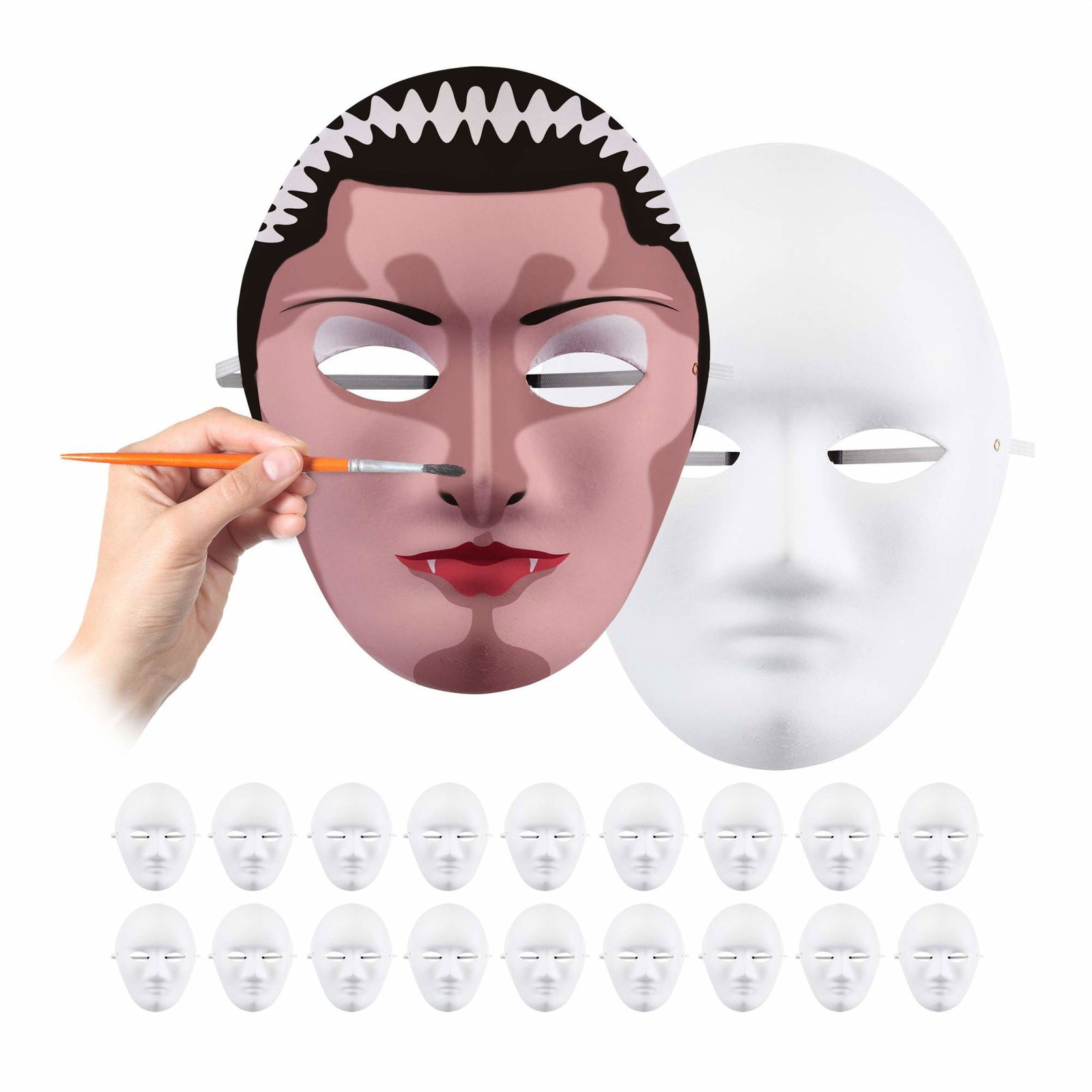 Mask vit set om 20 st | Leksaker & Spel - Leksaker - Rittillbehör & Pyssel - Pyssel | Pryloteket