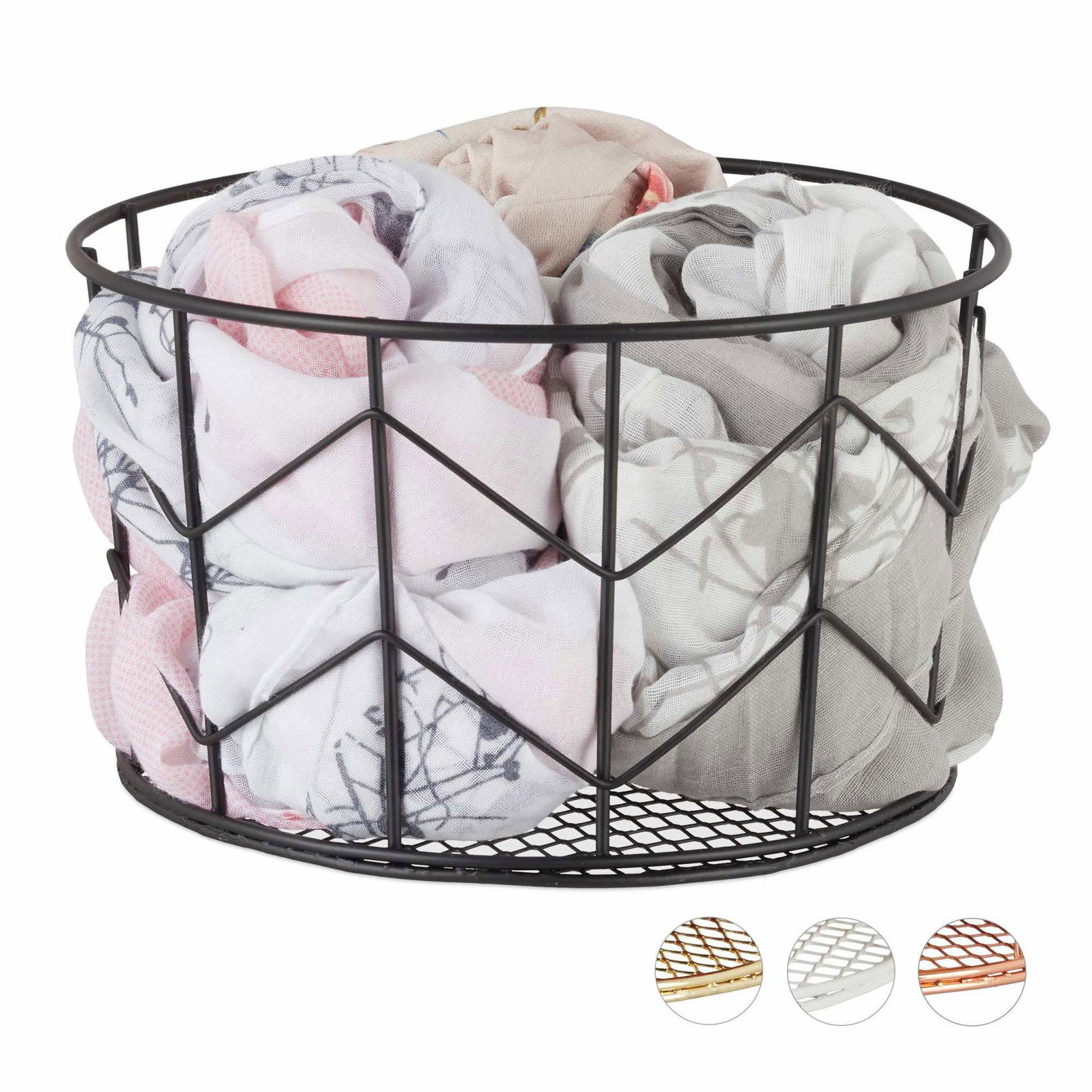 Rund korg av metalltråd | Mode & Accessoarer - Accessoarer | Pryloteket