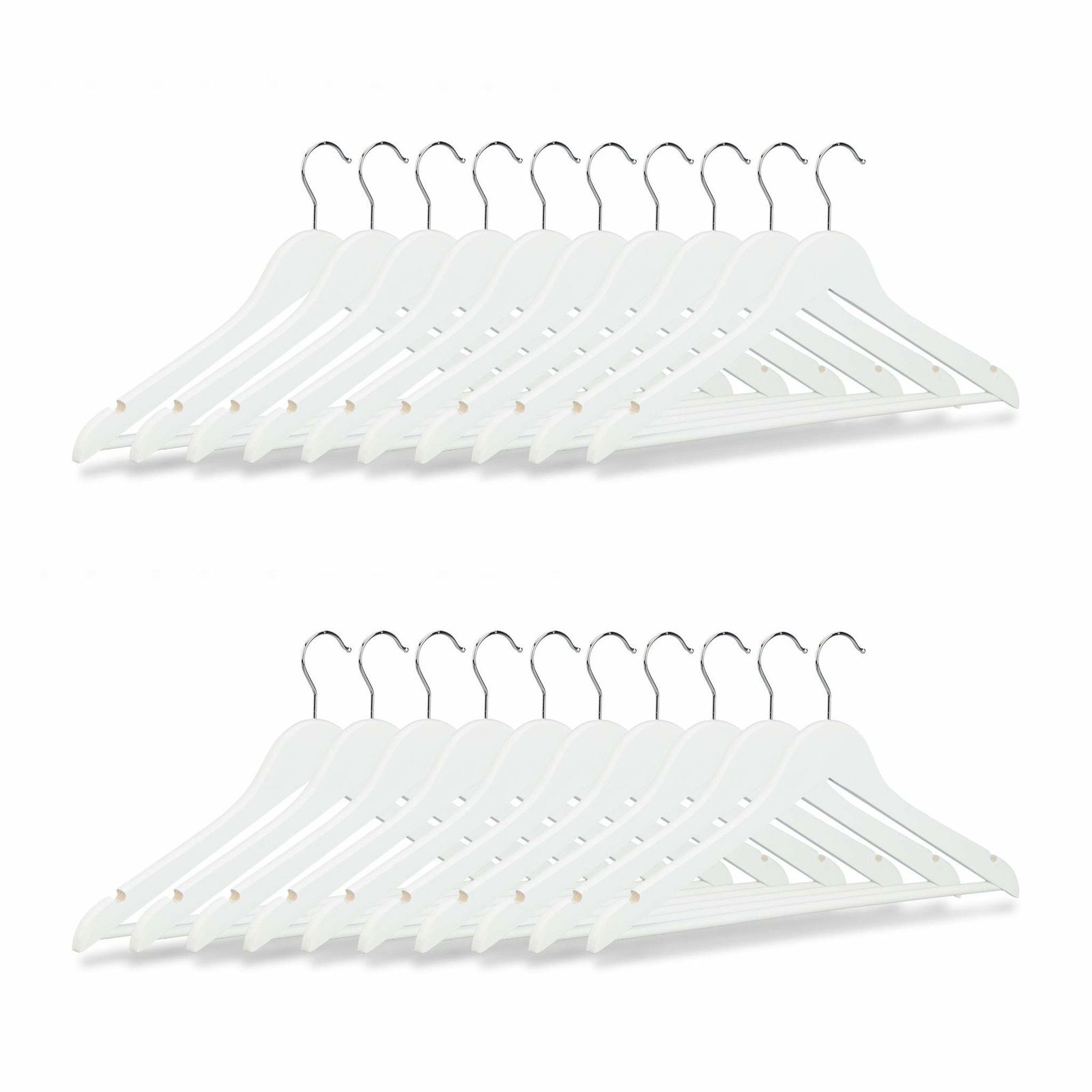 Tøjbøjler med buksestang, sæt med 20 stk