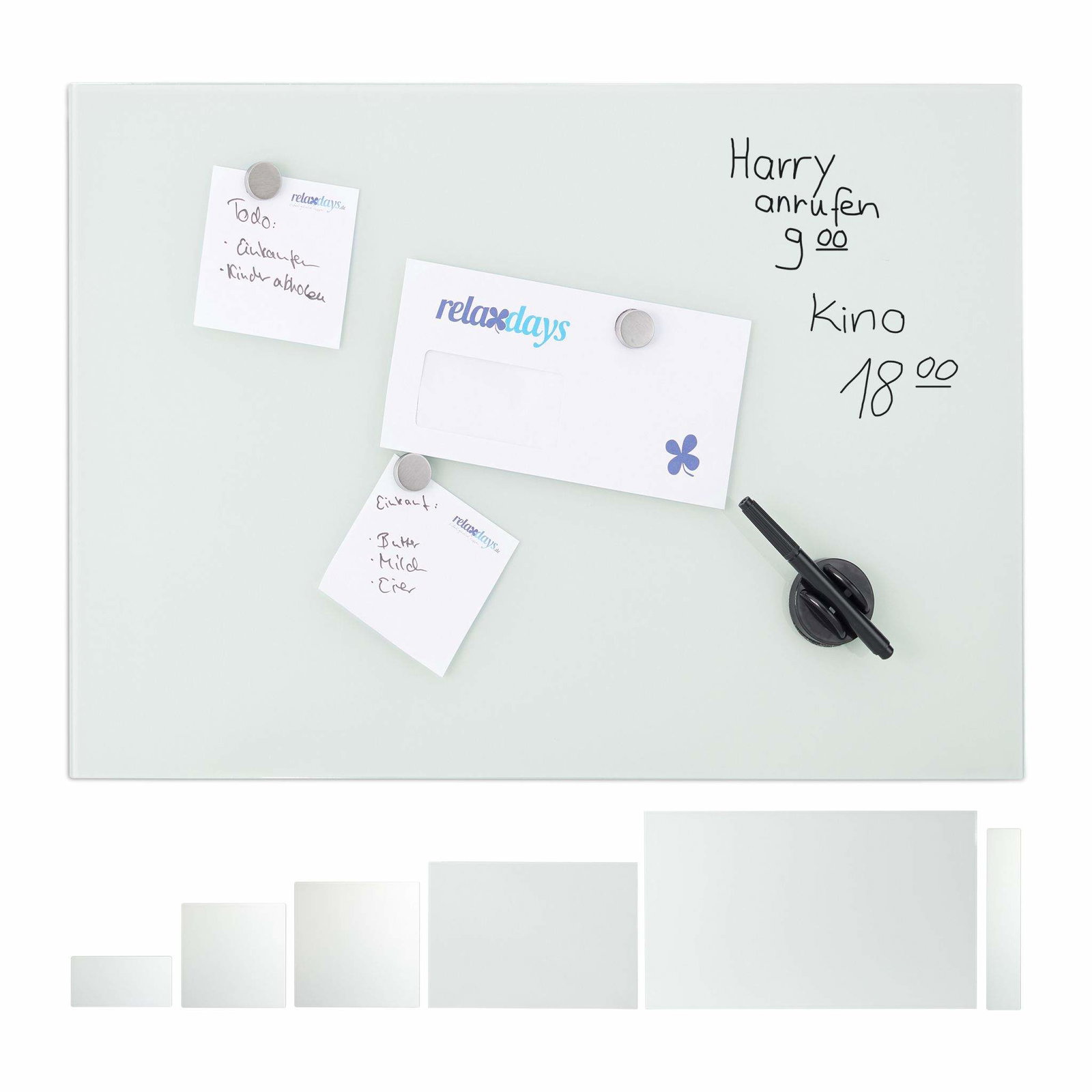 Hvidt glas magnettavle