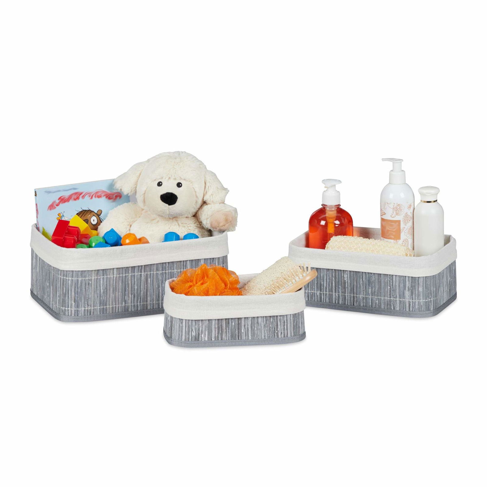 Opbevaringskurv badeværelse 3 dele