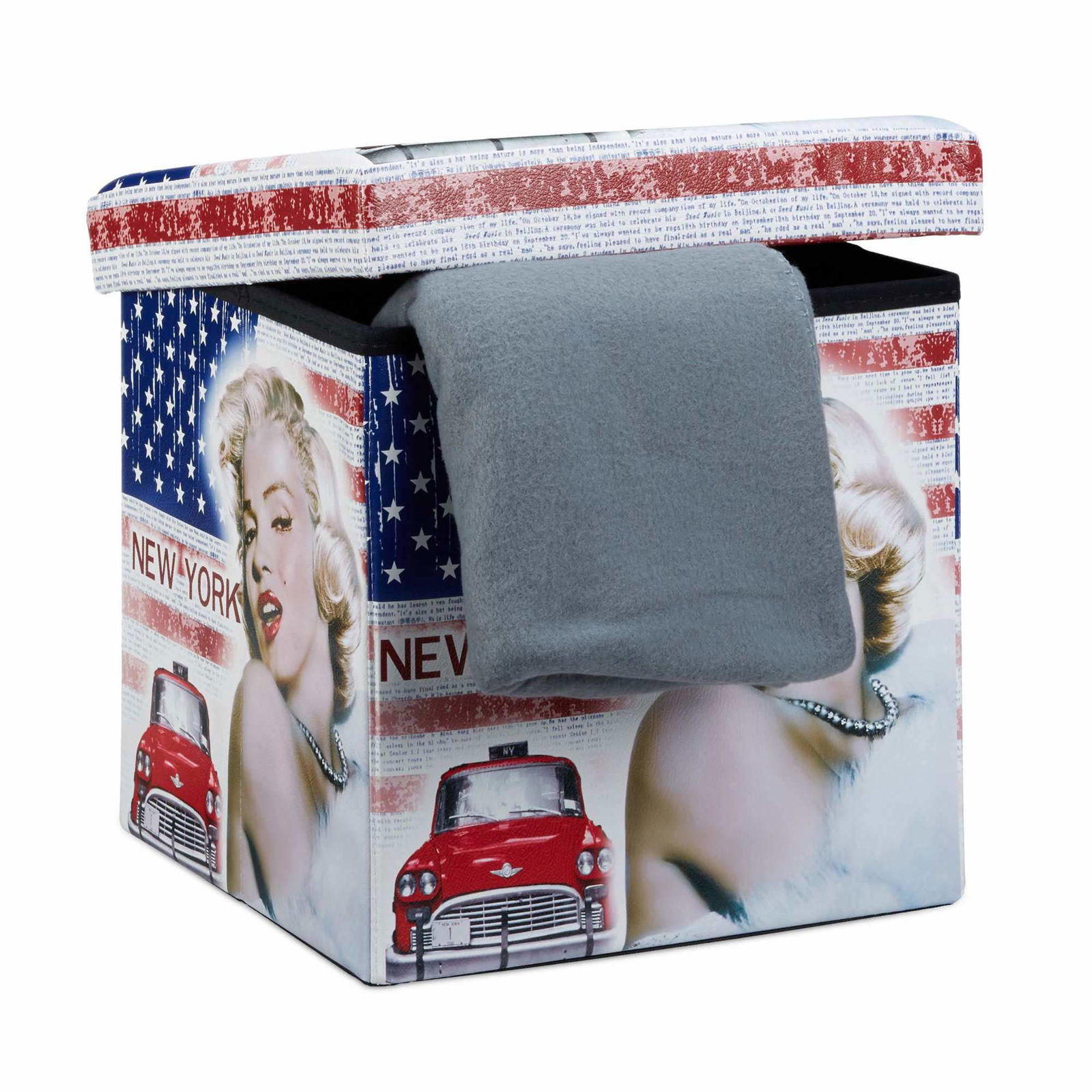 Taburet med opbevaringsplads Trend motiv